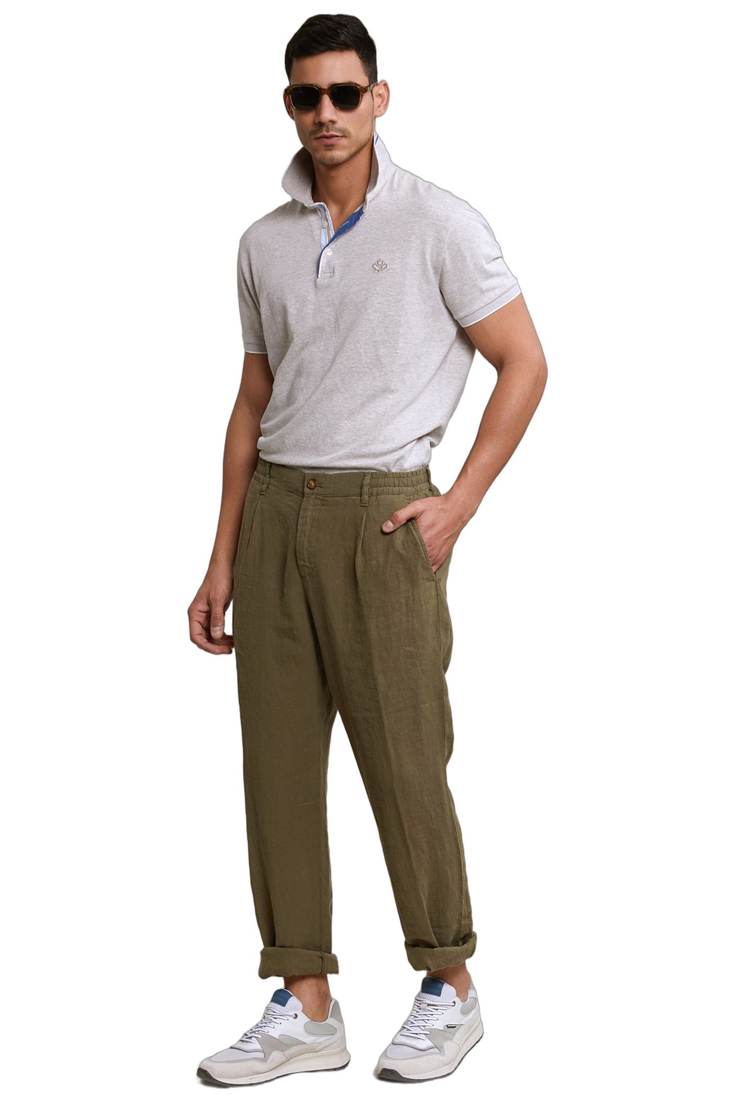 FANCY LINEN PANTS ELASTIC WAIST ROSEMARY 2