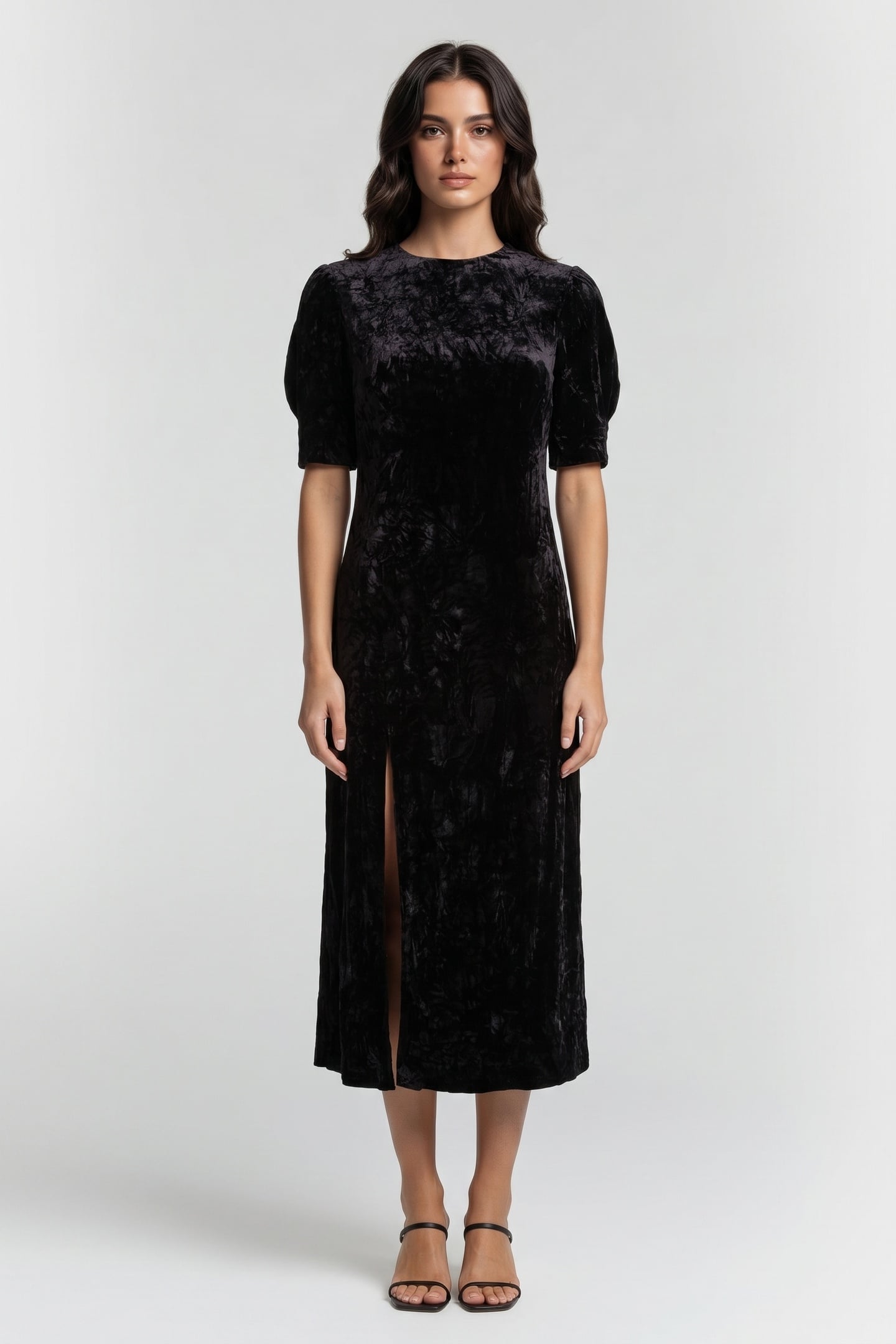 ACELIA VELVET DRESS PARTY BLACK 1