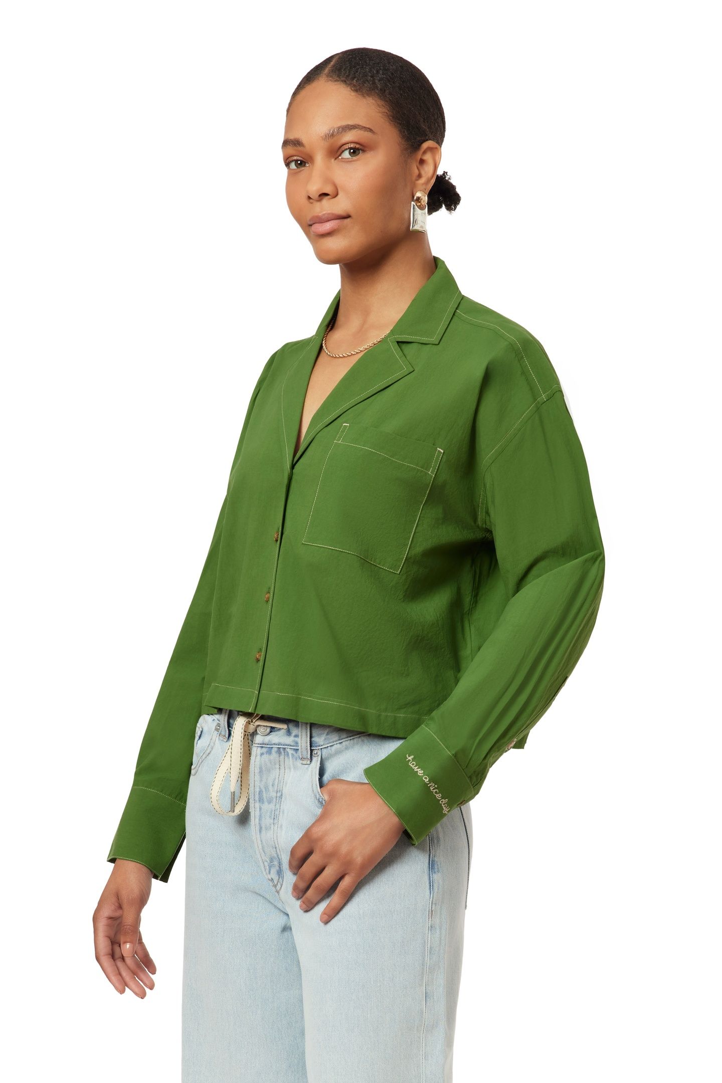 NOTCH LAPEL SHIRT GARDEN GREEN 2