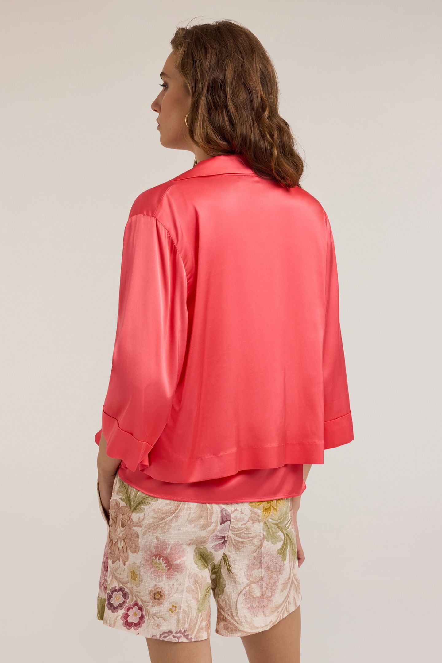 STRETCH SATIN DECONSTRUCTED JACKET PINK 2