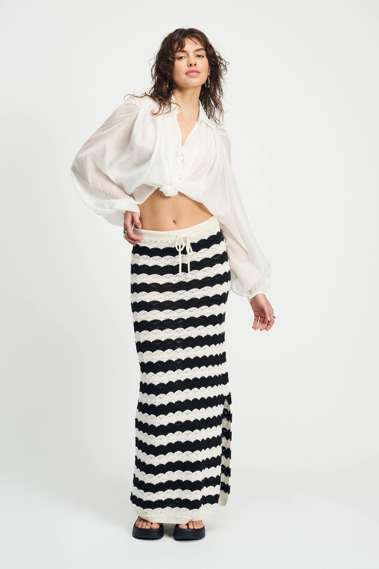 SKIRT - CROCHET BLACK WHITE 3