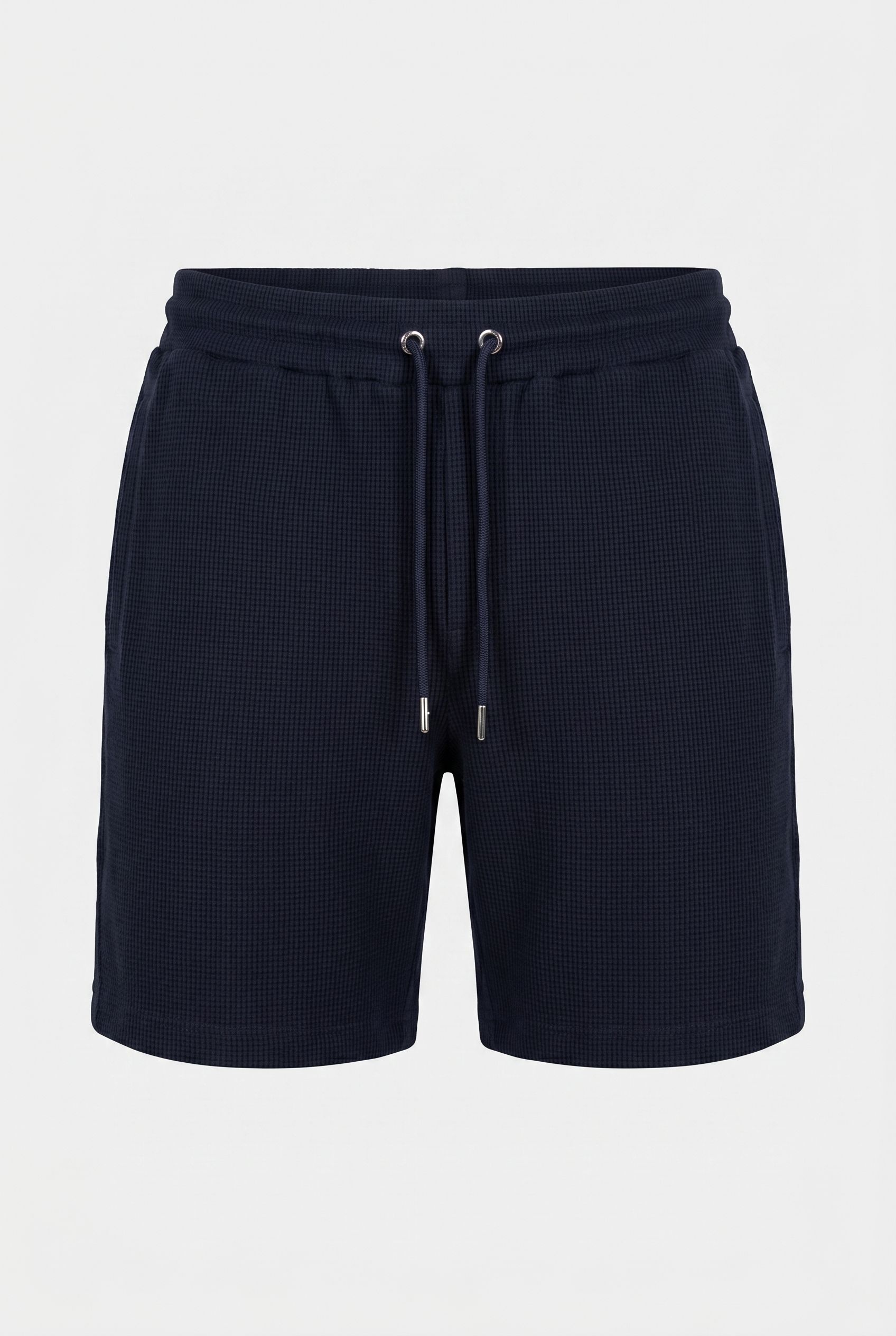 TEXTURED COTTON DRAWSTRING SHORT NAVY 3