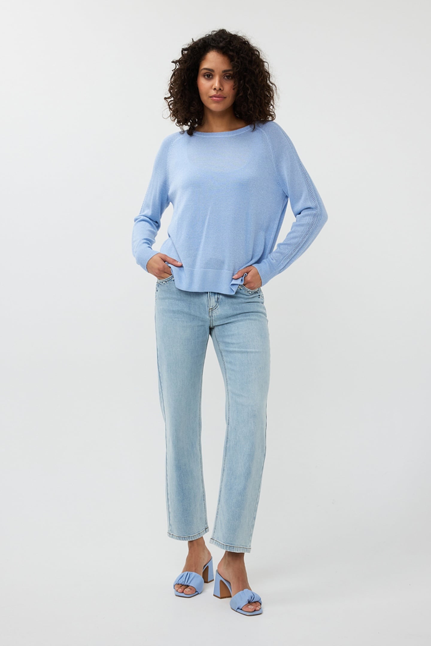 SWEATER RAGLAN POINTELLE LUREX SKY BLUE 1