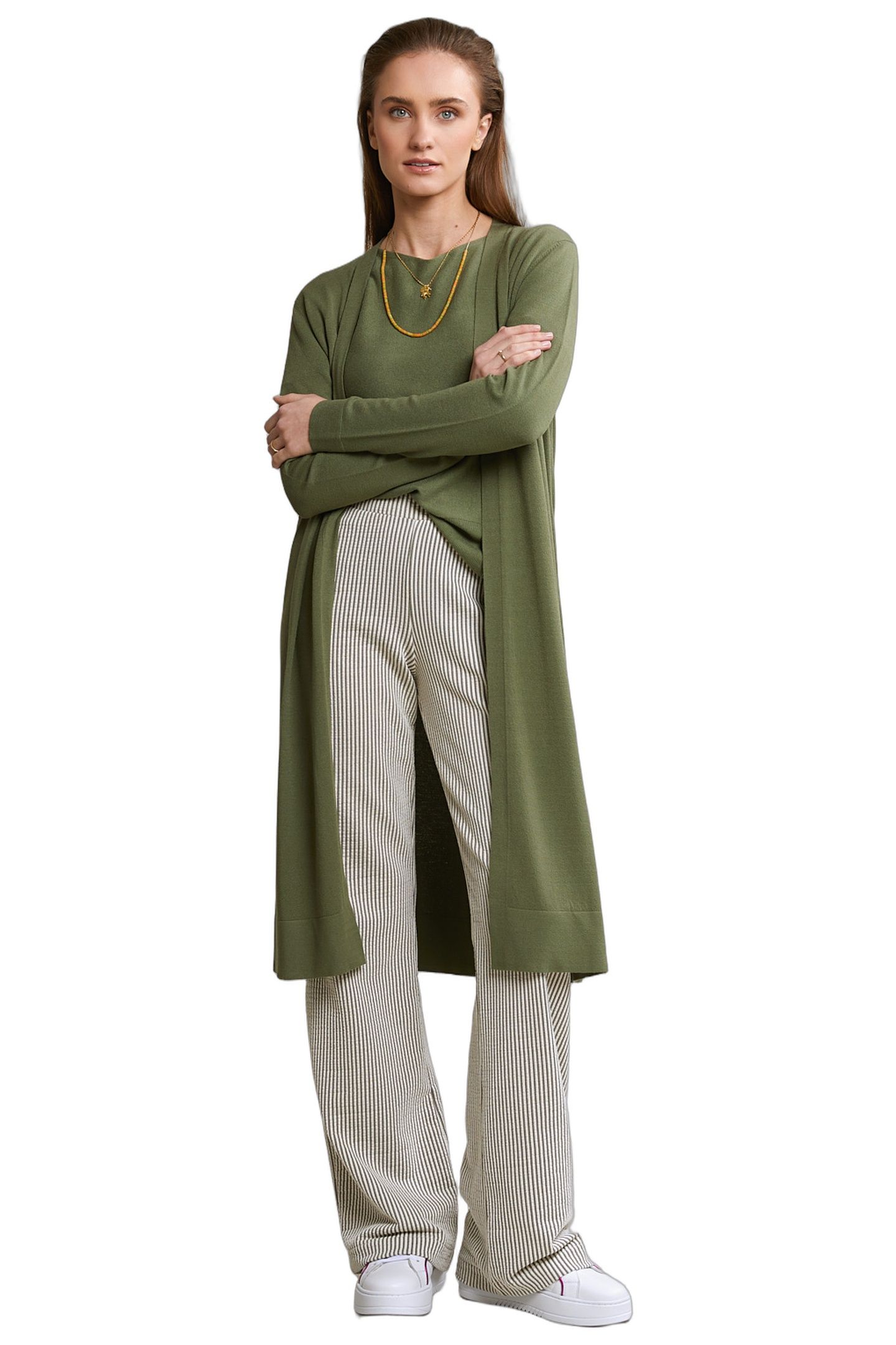KHAKI LONG CARDIGAN LONG SLEEVES 1