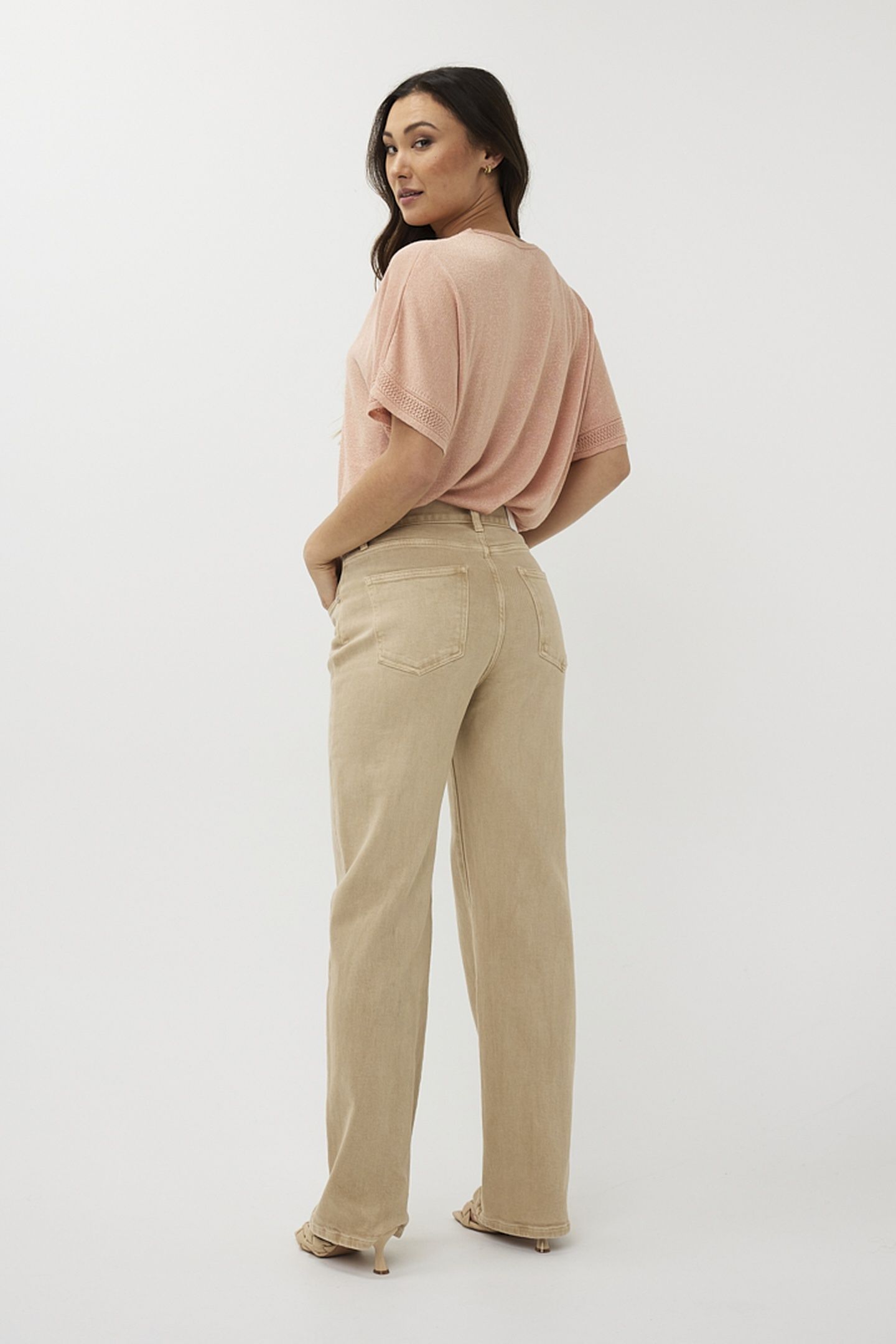 SWEATER BATWING POINTELLE LUREX LIGHT APRICOT 3