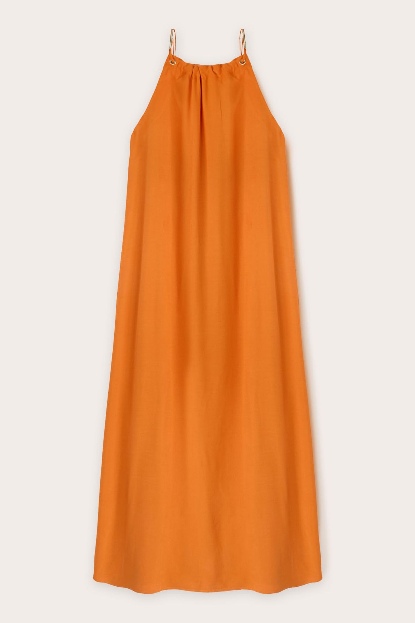 LONG FLOWING DRESS WITH EYELETS ORANGE 4