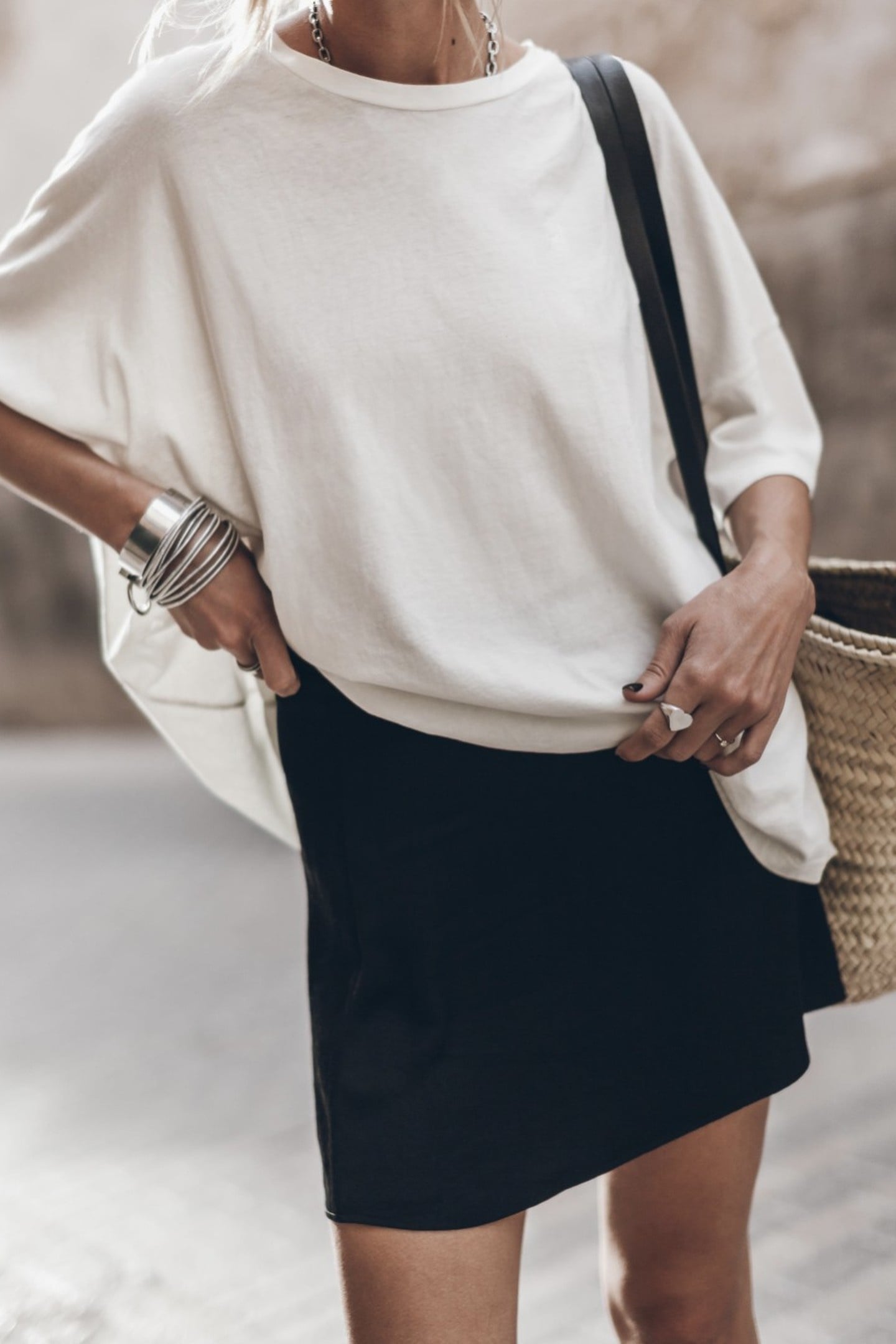 THE BLACK SHORT SLIP SKIRT BLACK 1