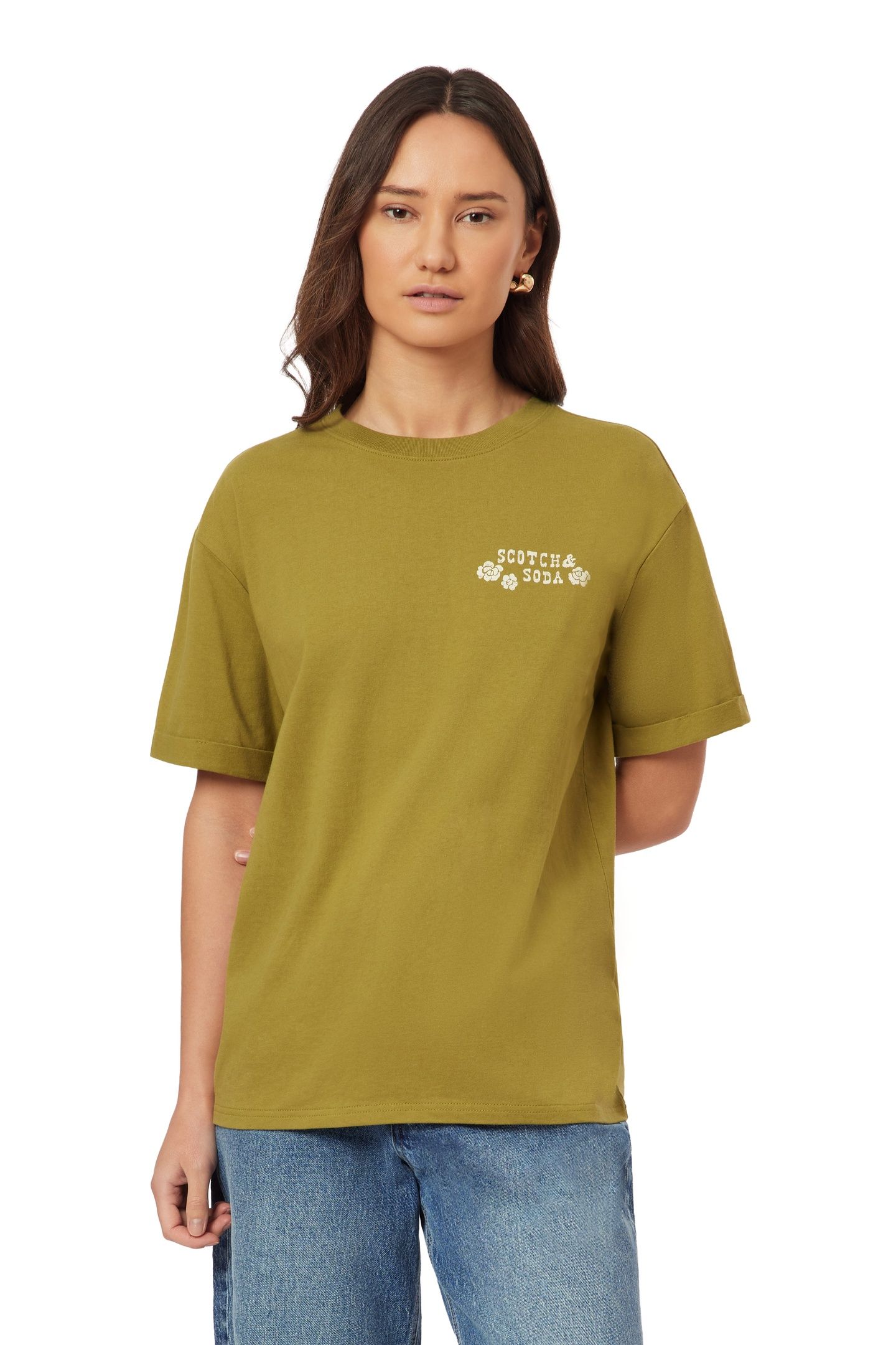BOYFRIEND TEE GREEN MOSS WHITE CAP 1