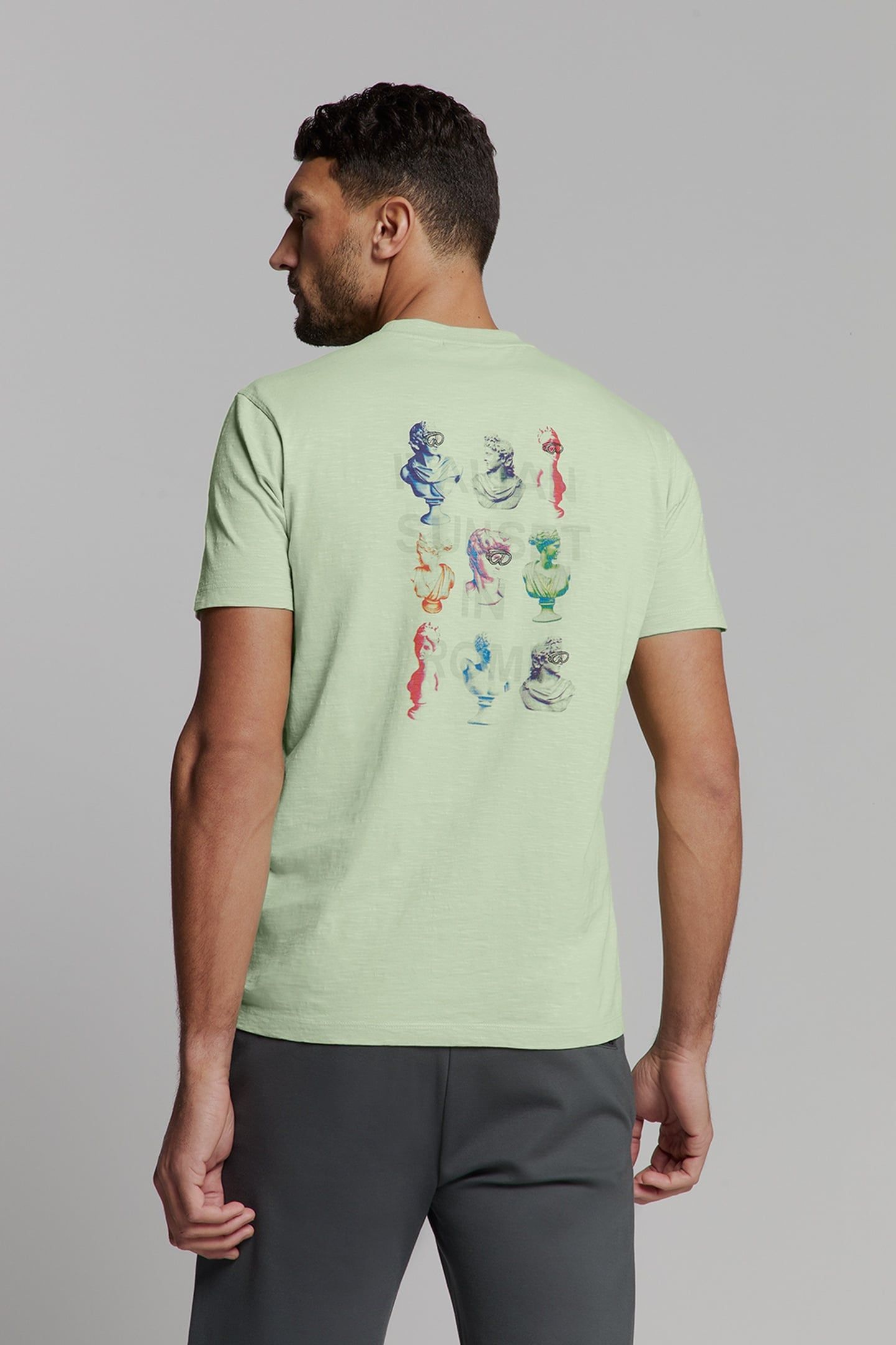 T-SHIRT CREWNECK SLUB PLACED PRINTS MINT 3