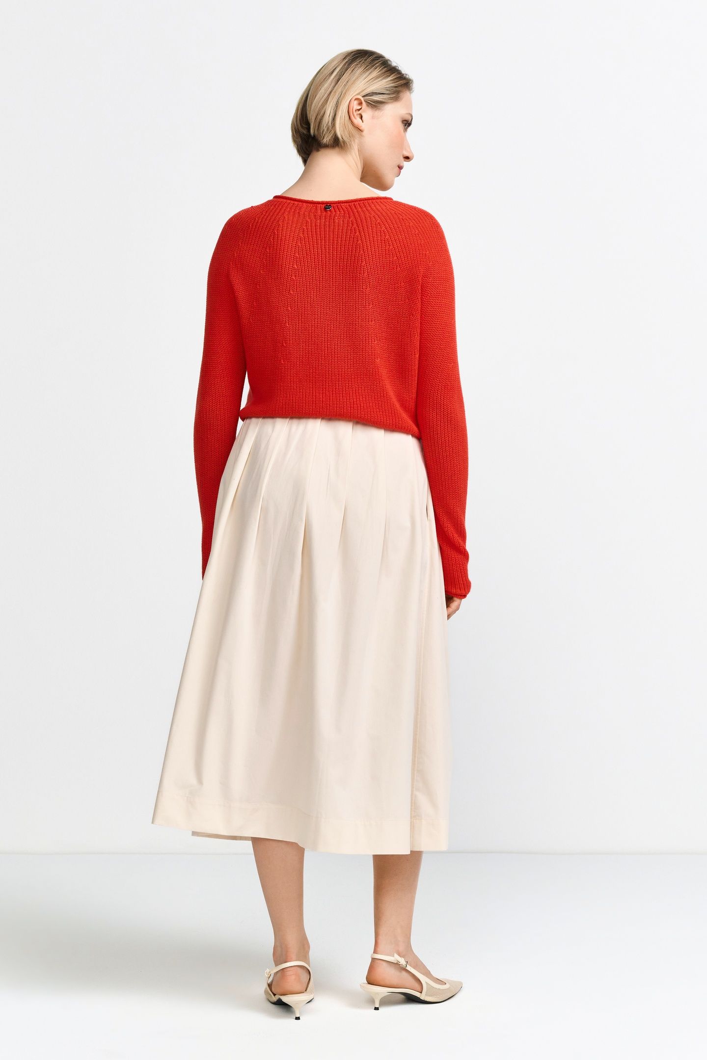 COTTON MIDI SKIRT ORGANIC CAFFEE LATTE 3