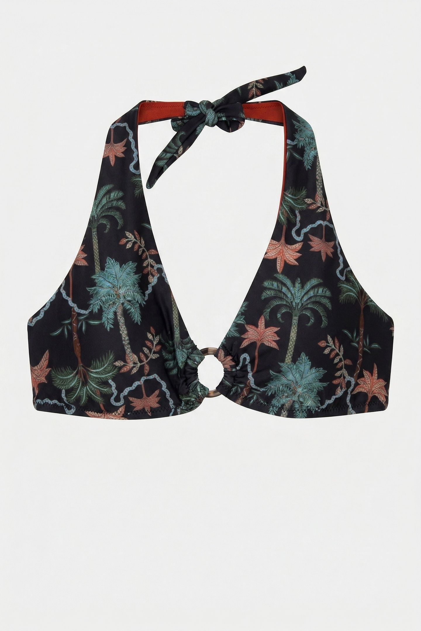 CARO BIKINI TOP JAIPUR PALM BLACK 2
