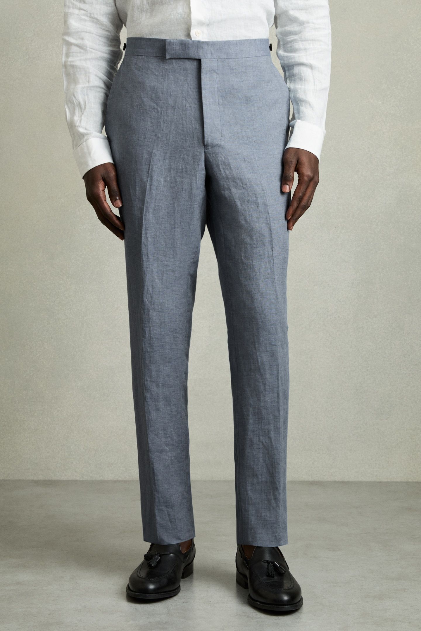 LINEN SLIM MIXER TROUSER AIRFORCE BLUE 1