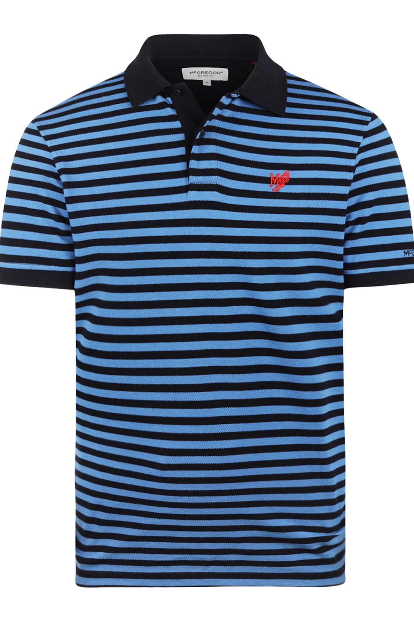 PIQUE STRIPE POLO MEDIUM BLUE 3