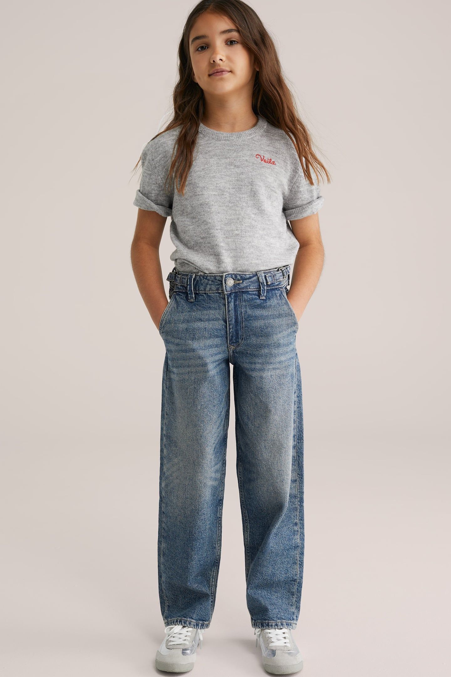5-POCKET MID WAIST DARK BLUE 1