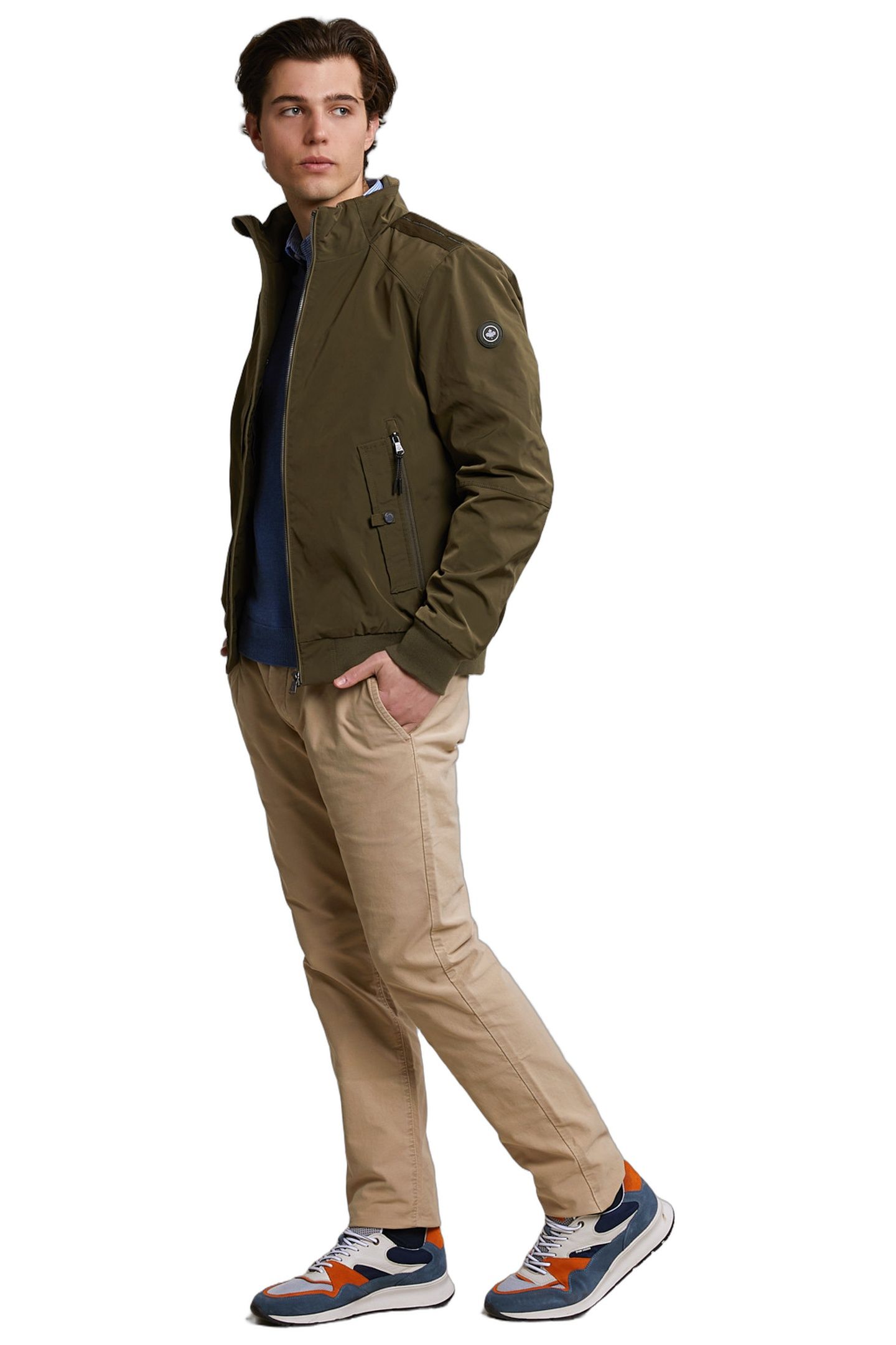 SLIM FIT BASIC CHINO PANTS STRETCH TAUPE 2