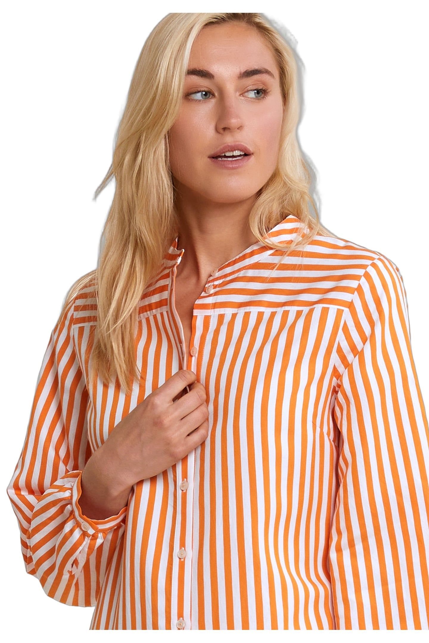 ORANGE/WHITE STRIPED LOOSE DRESS 3