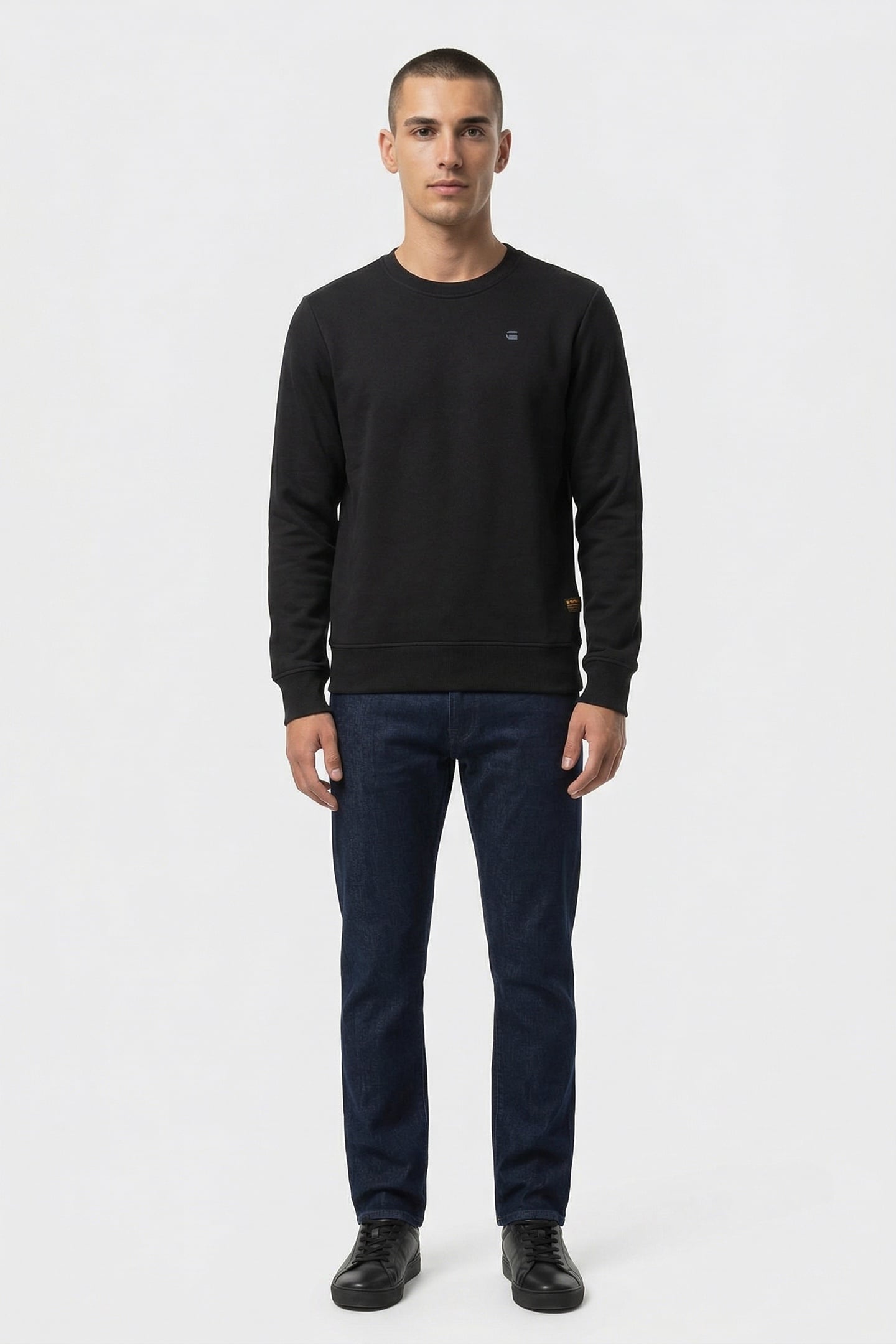 CREW SLIM SWEAT L/S DK BLACK 1