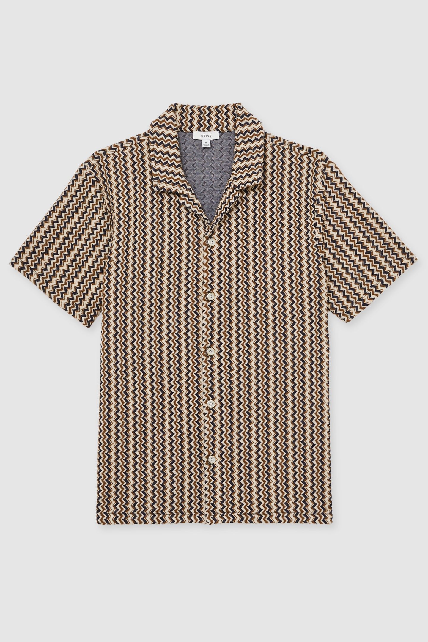 SS ABSTRACT STRIPE CUBAN SHIRT TOBACCO BROWN 3