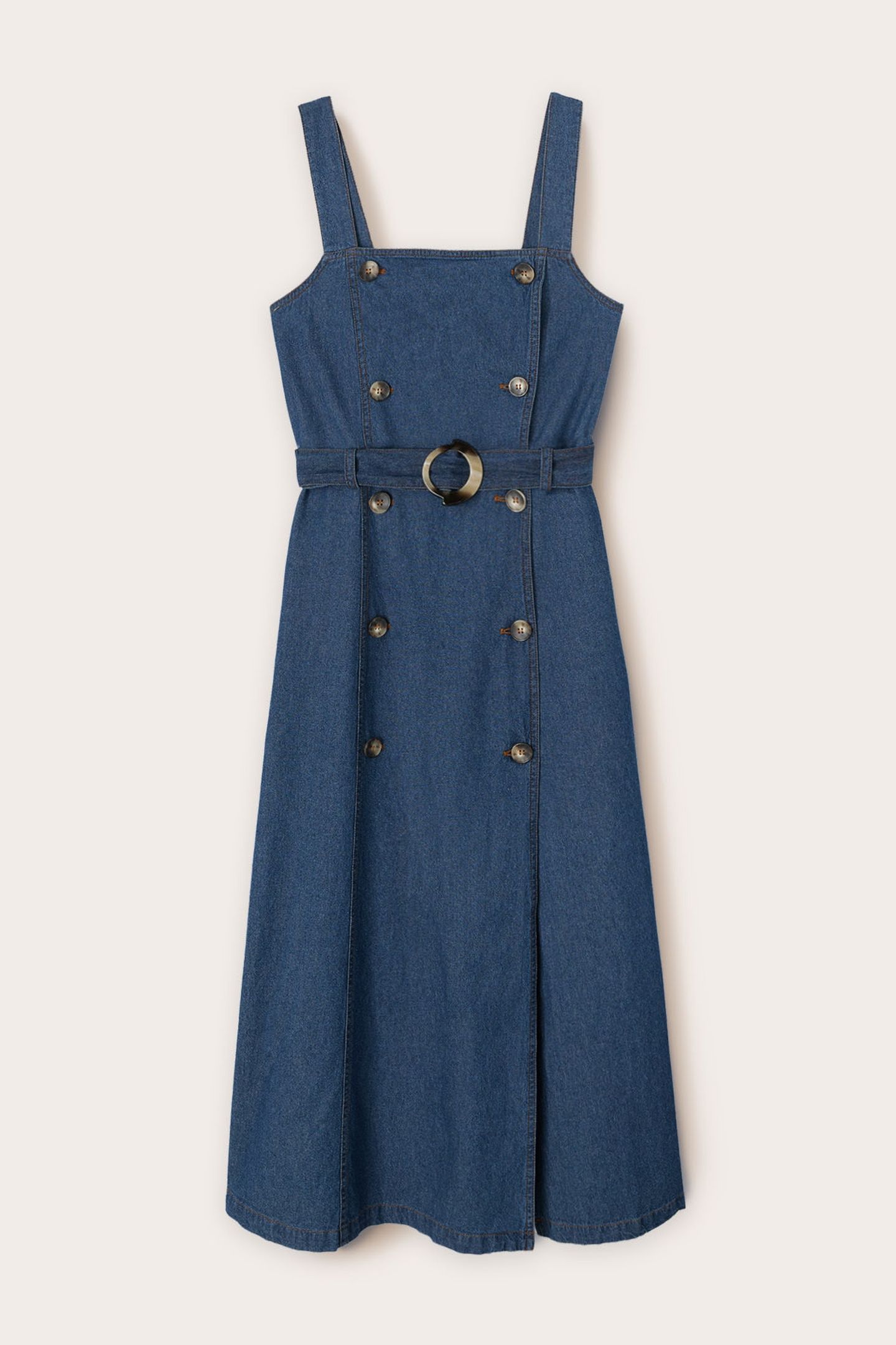 DRESS WITH BUTTONS IN LYOCELL BLEND DENIM BLUE 4