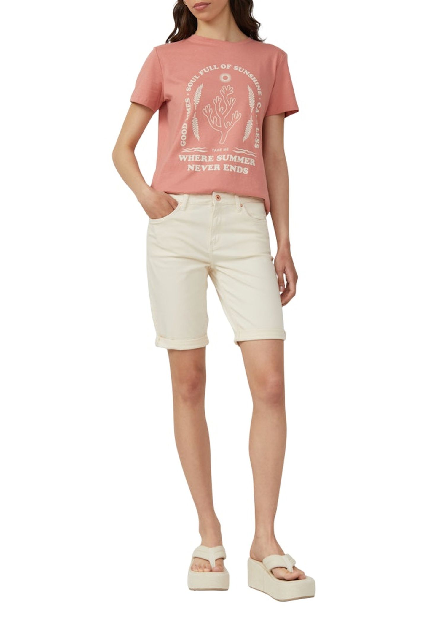 QS JEANS SHORTS CRÈME 2