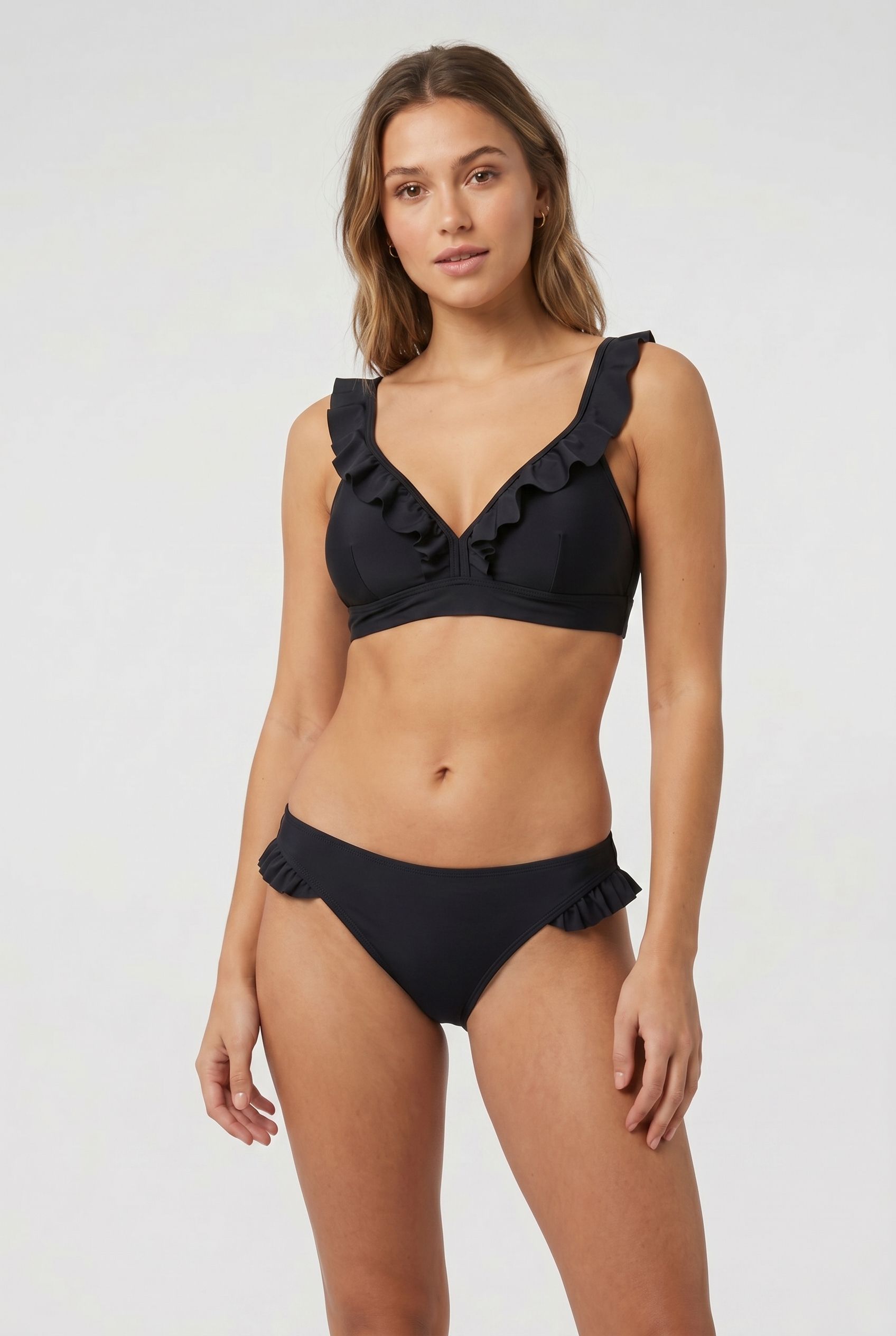 CLASSIC RUFFLE BIKINI BOTTOM BLACK 1