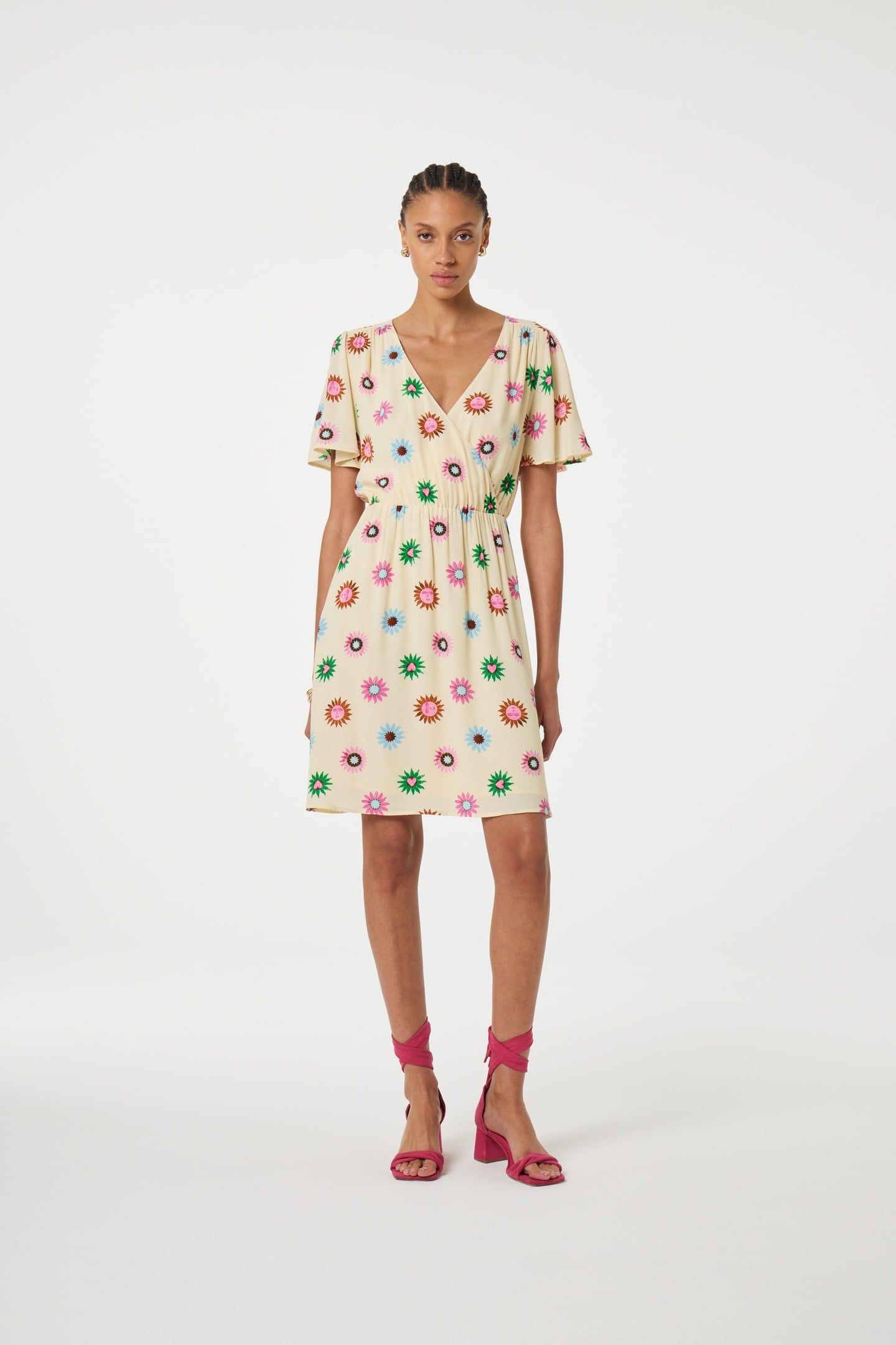 ASHA DRESS WARM WHITE/PINK DREA 1