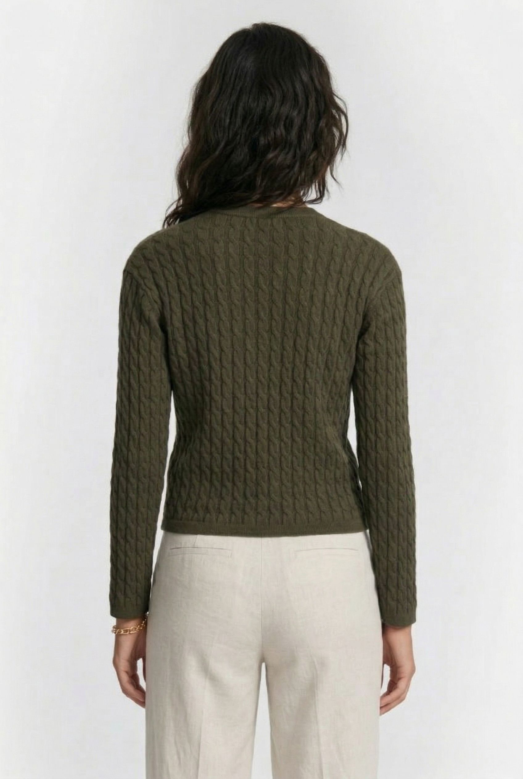 OSSI CABLE CARDIGAN KHAKI 2