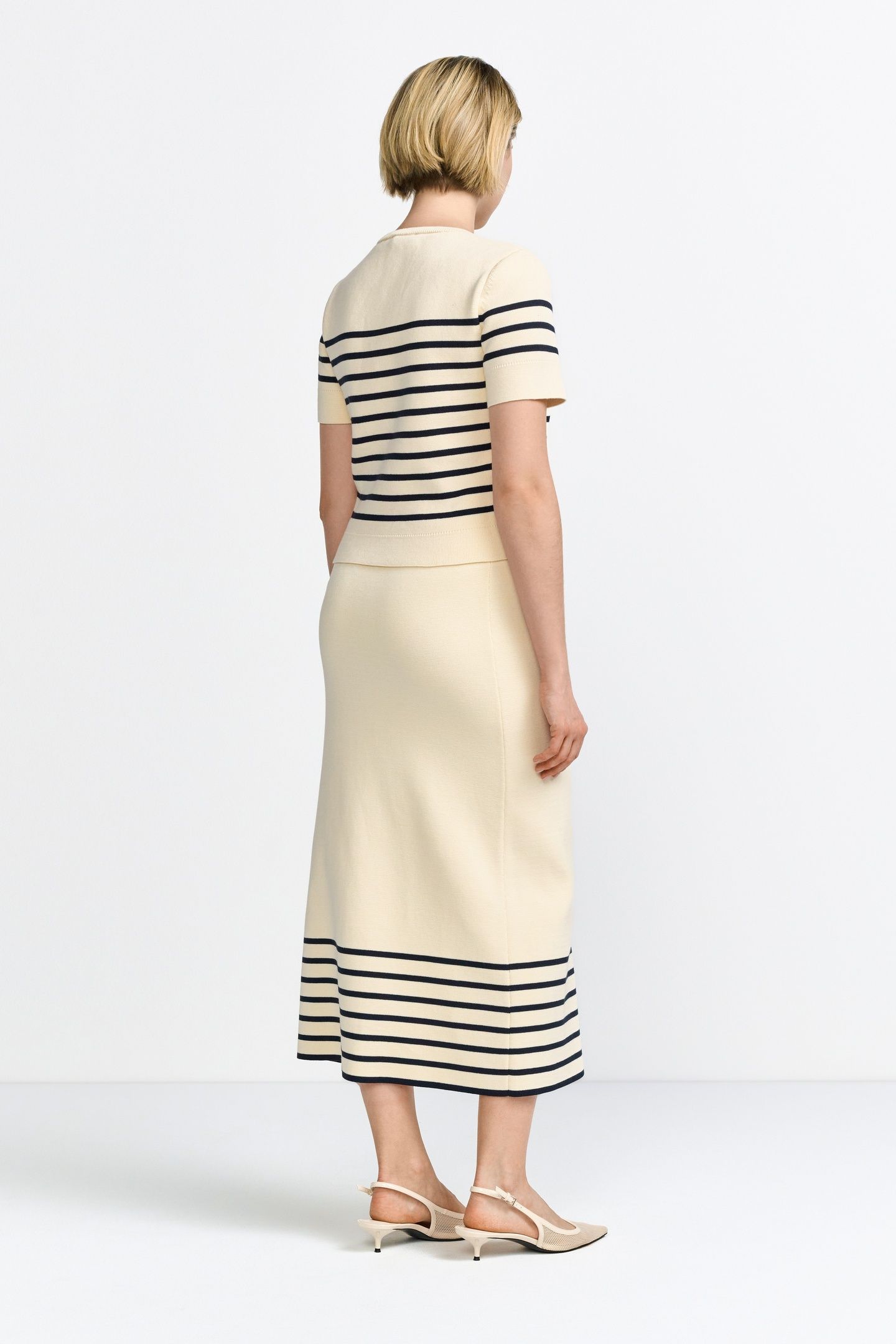 STRIPED KNIT SKIRT PEARL WHITE 5