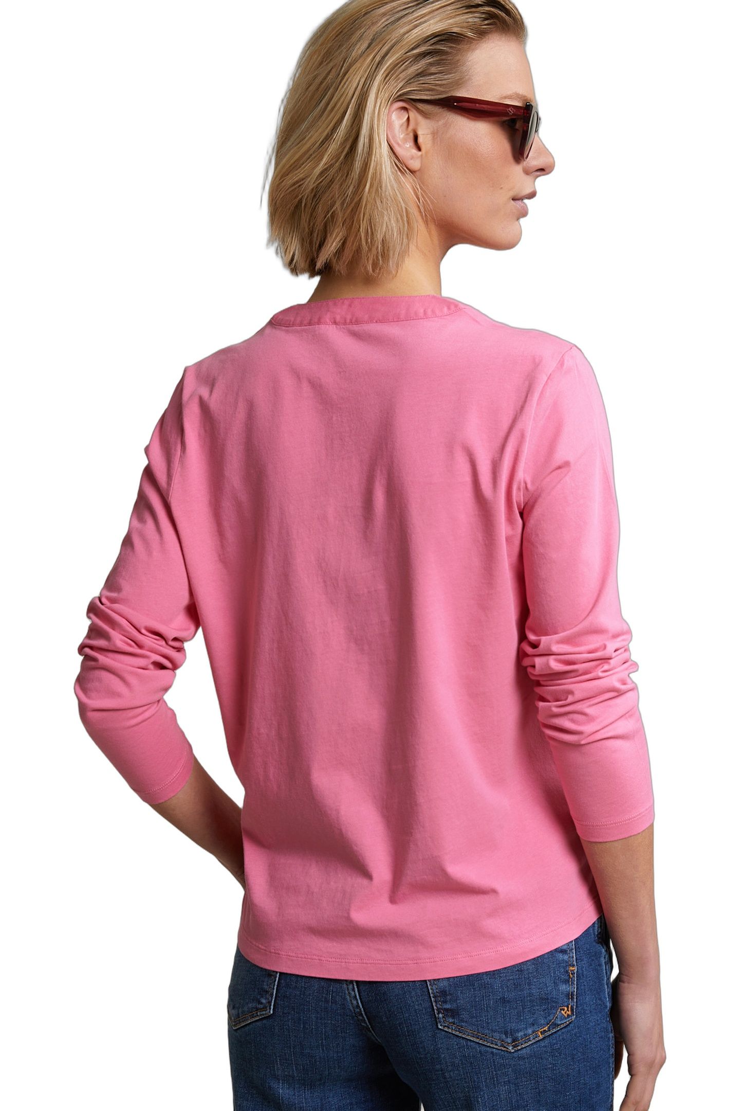PINK V-NECK T-SHIRT LONG SLEEVES 3