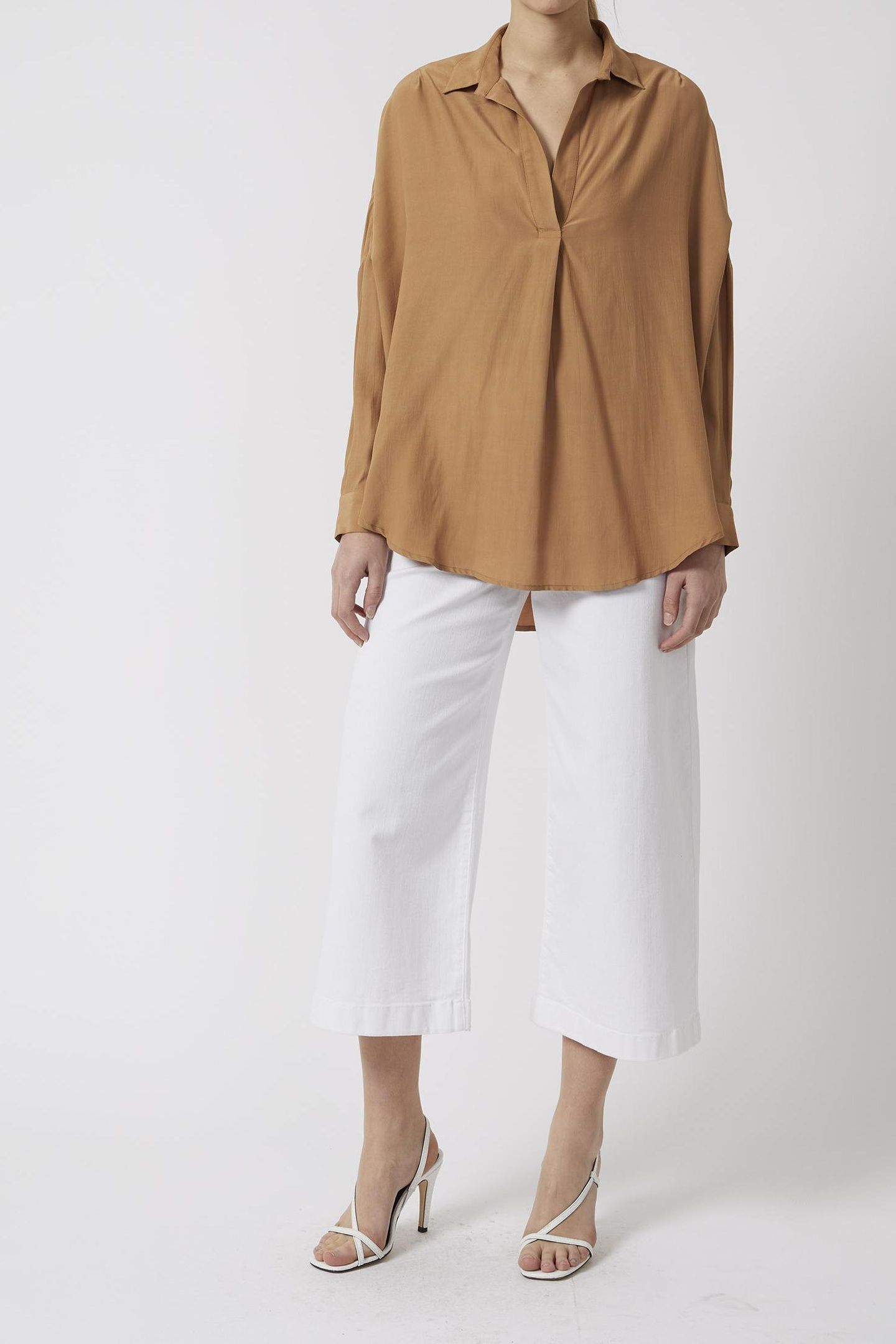 RHODES POPLIN POPOVER SHIRT WARM SAND 1