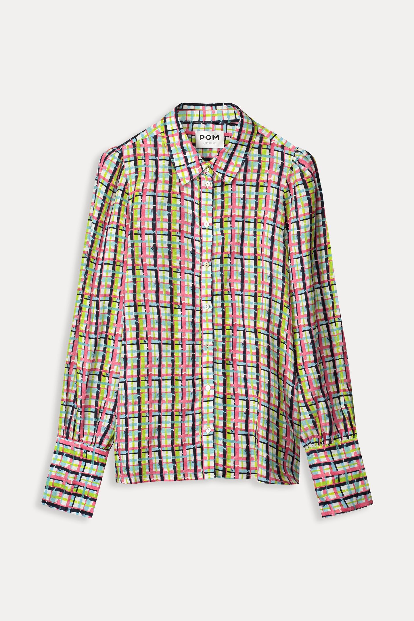 BLOUSE - BRUSHWORK CHECK LINEN 3