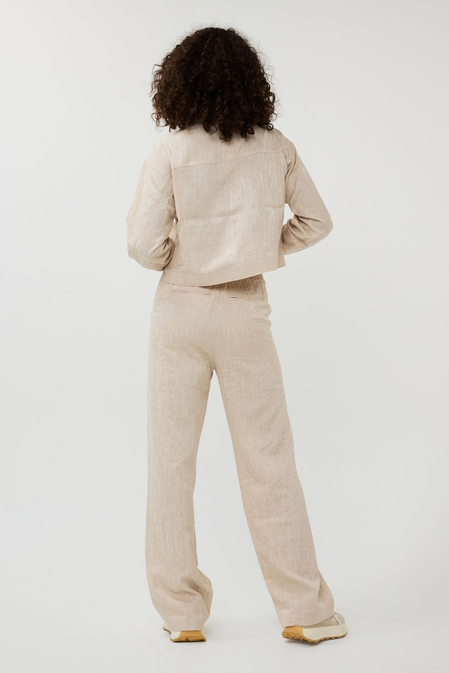 TROUSERS WIDE JACQUARD SAND 3