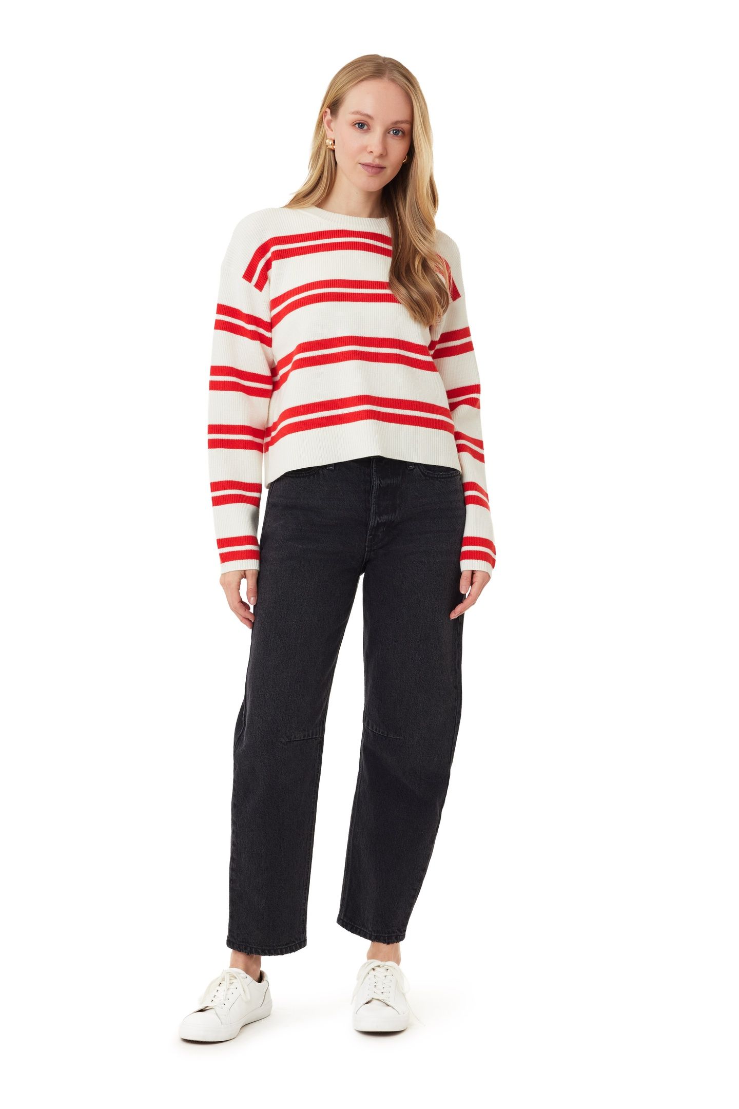 CREW NECK PULLOVER SUGAR SWIZZLE TWIN BAND STRIPE 3