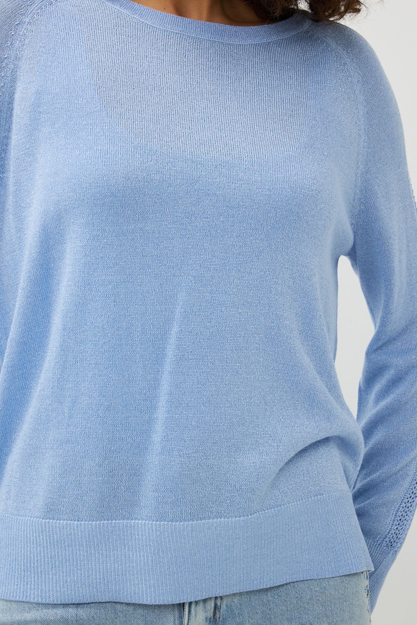 SWEATER RAGLAN POINTELLE LUREX SKY BLUE 7