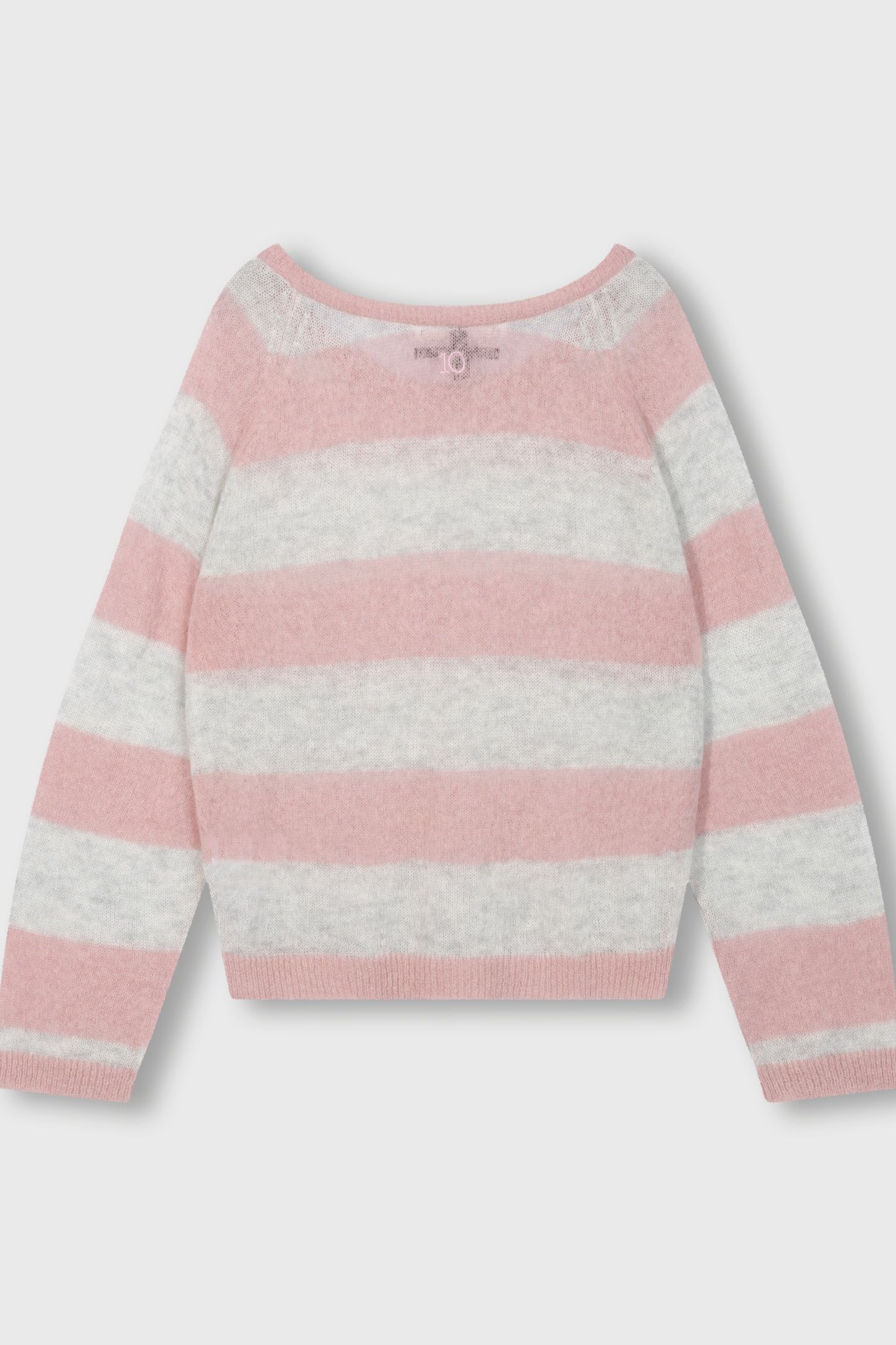 THIN KNIT SWEATER DARK RASPBERRY/WHITE GREY MELEE 5