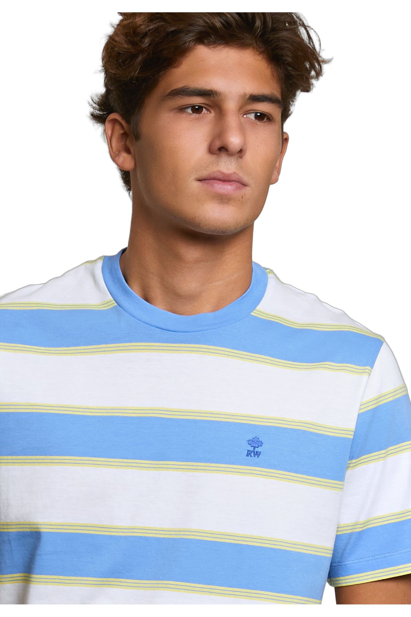 CUSTOM FIT STRIPED T-SHIRT CARIBBEAN BLUE 4