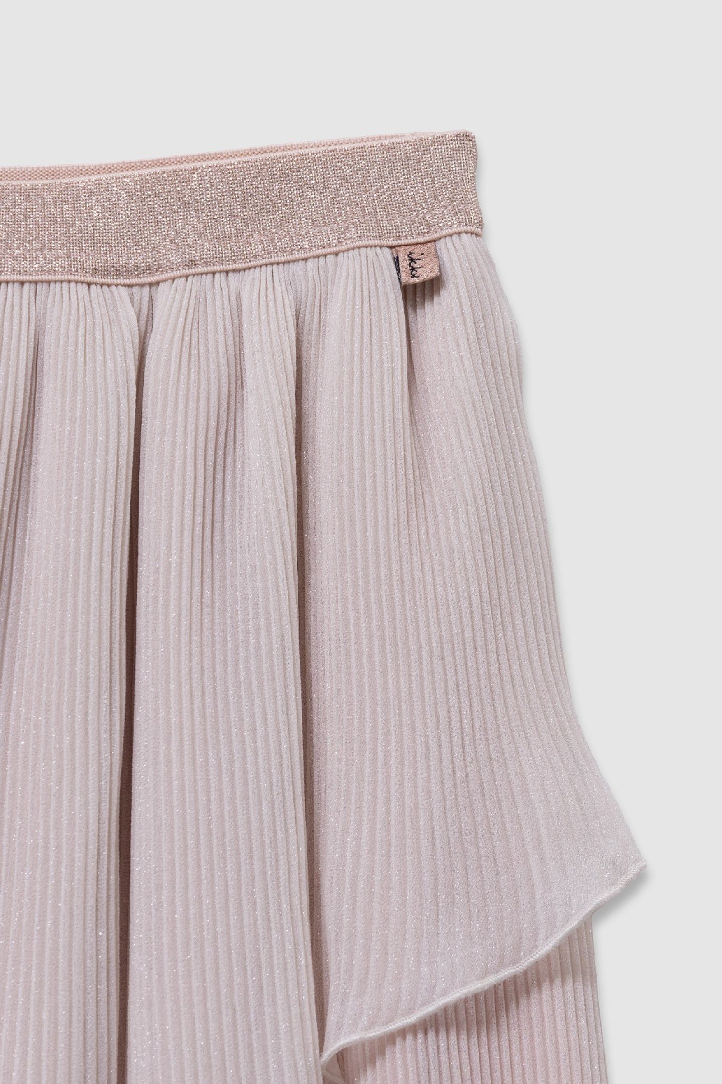 PINK PLEATED SKIRT WITH ASYMMETRICAL FLOUNCE 3