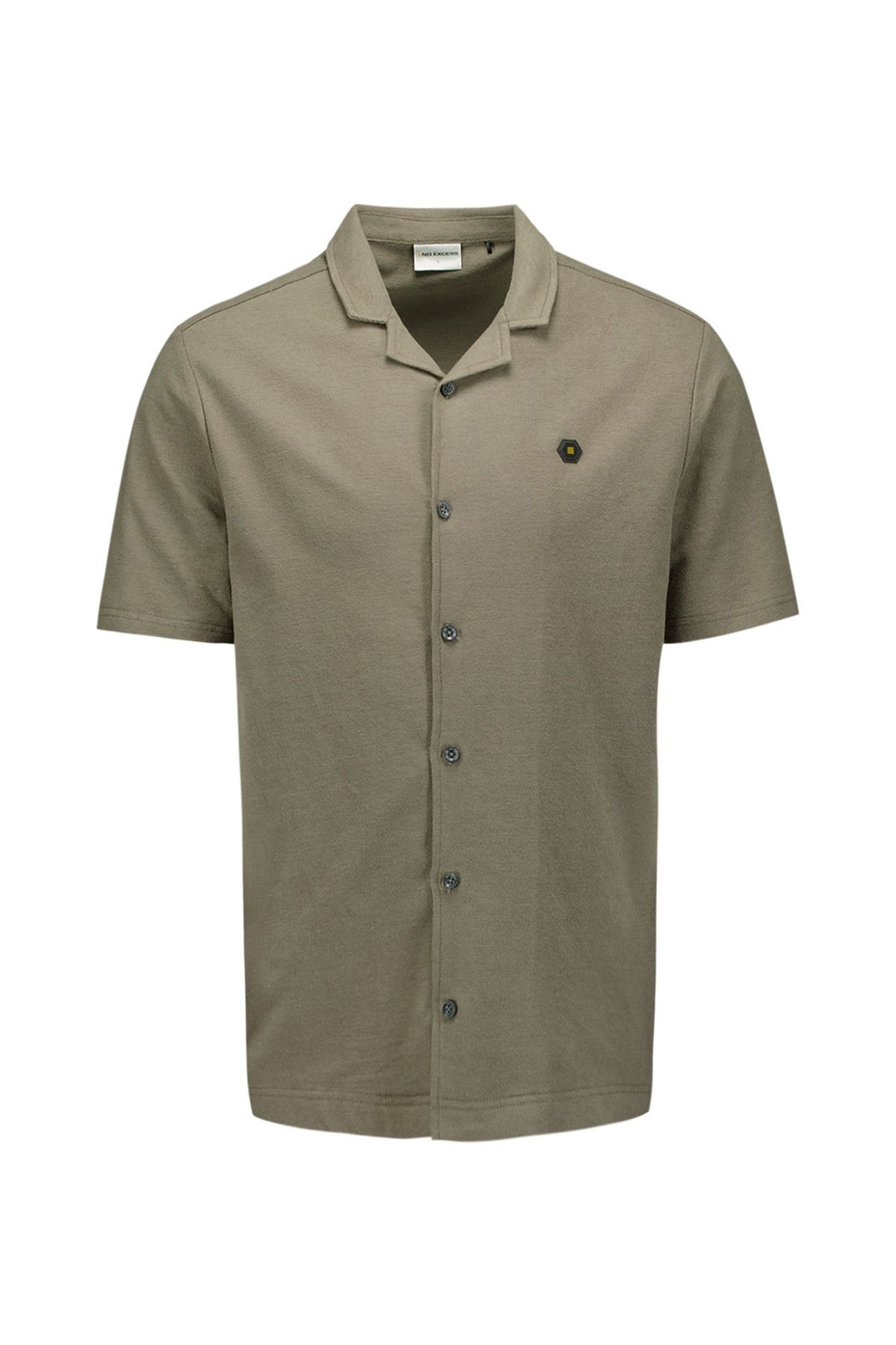 SHIRT SHORT SLEEVE JERSEY REVERS COLLAR SOLID TERRY DARK MOS 5