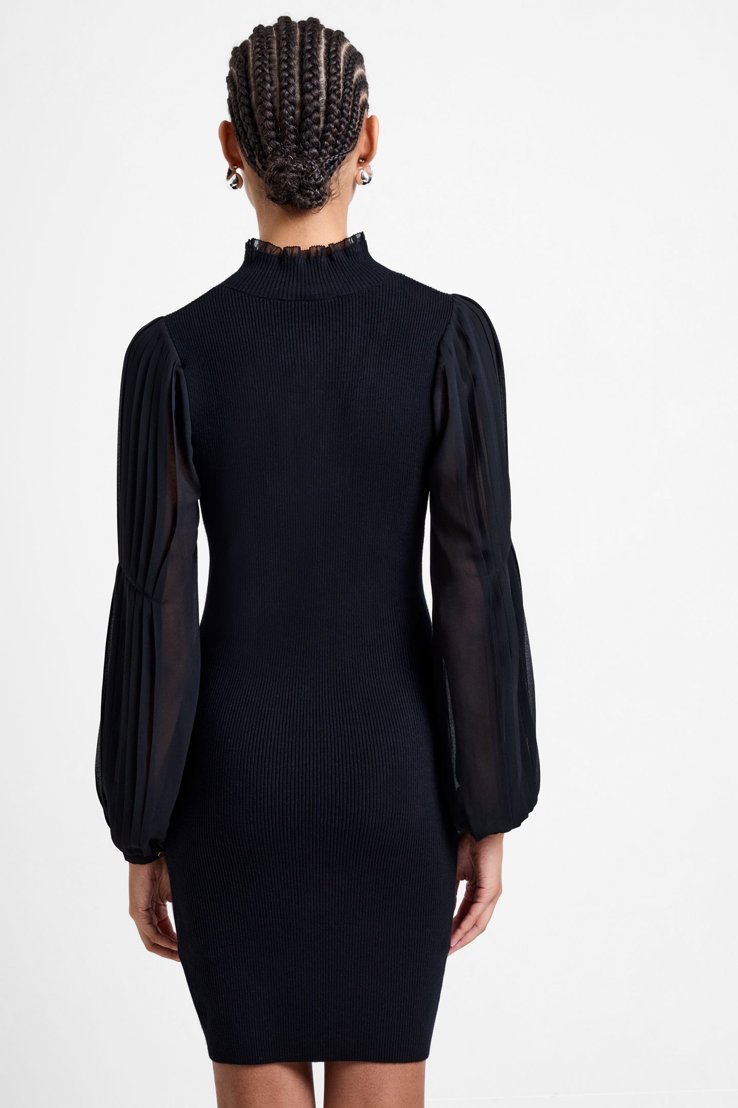 KRISTA MIX LS SHORT DRESS BLACKOUT 2