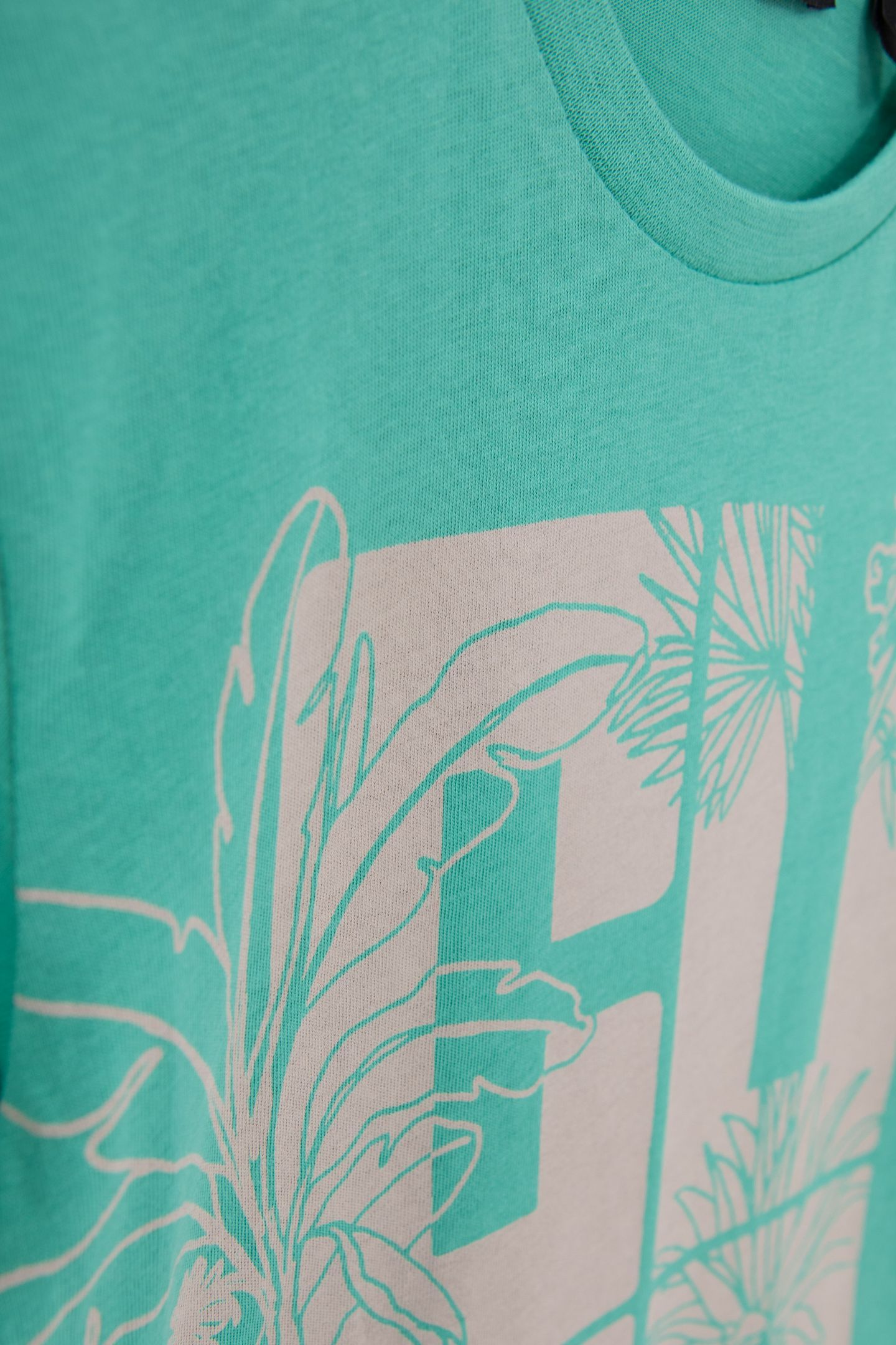 BOYS' GREEN ORGANIC COTTON T-SHIRT, XL JUNGLE LETTERING 3