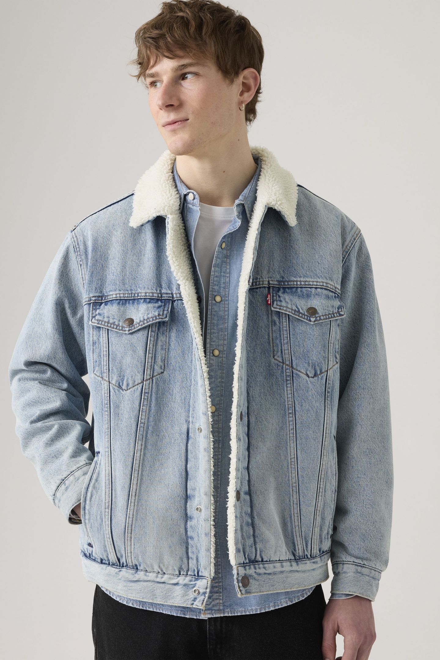 RELAXED FIT SHERPA TRUCKER JACKET 2