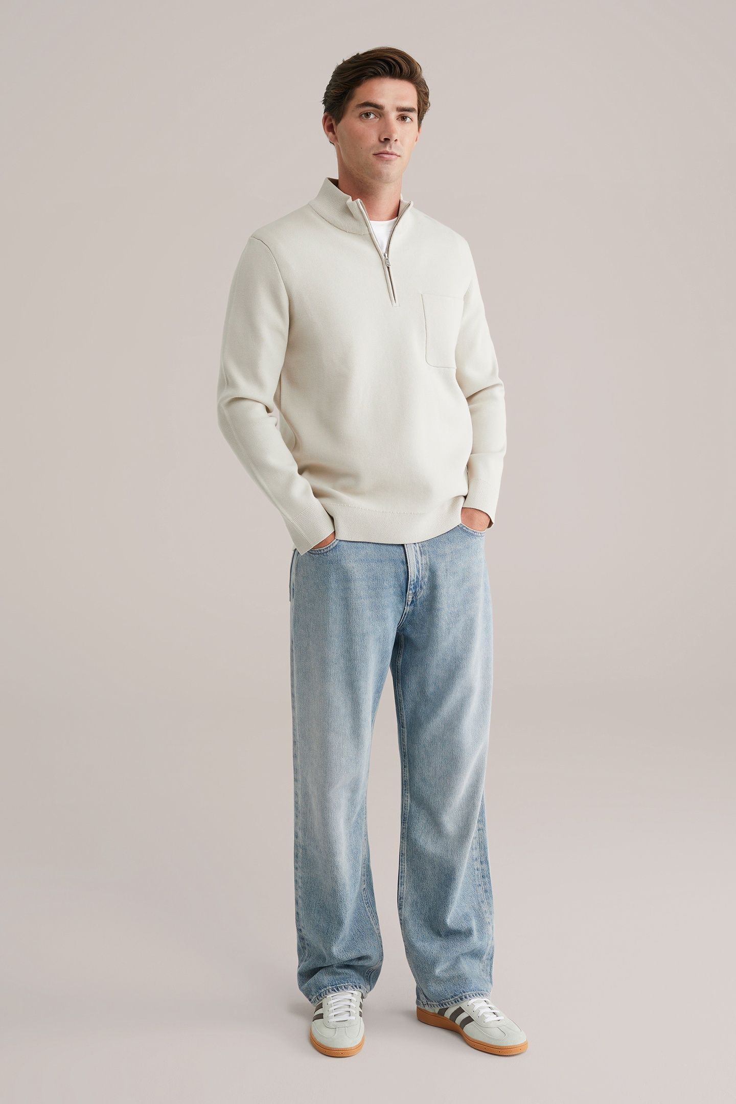 HALFWAY ZIPPER LIGHT GREY 1