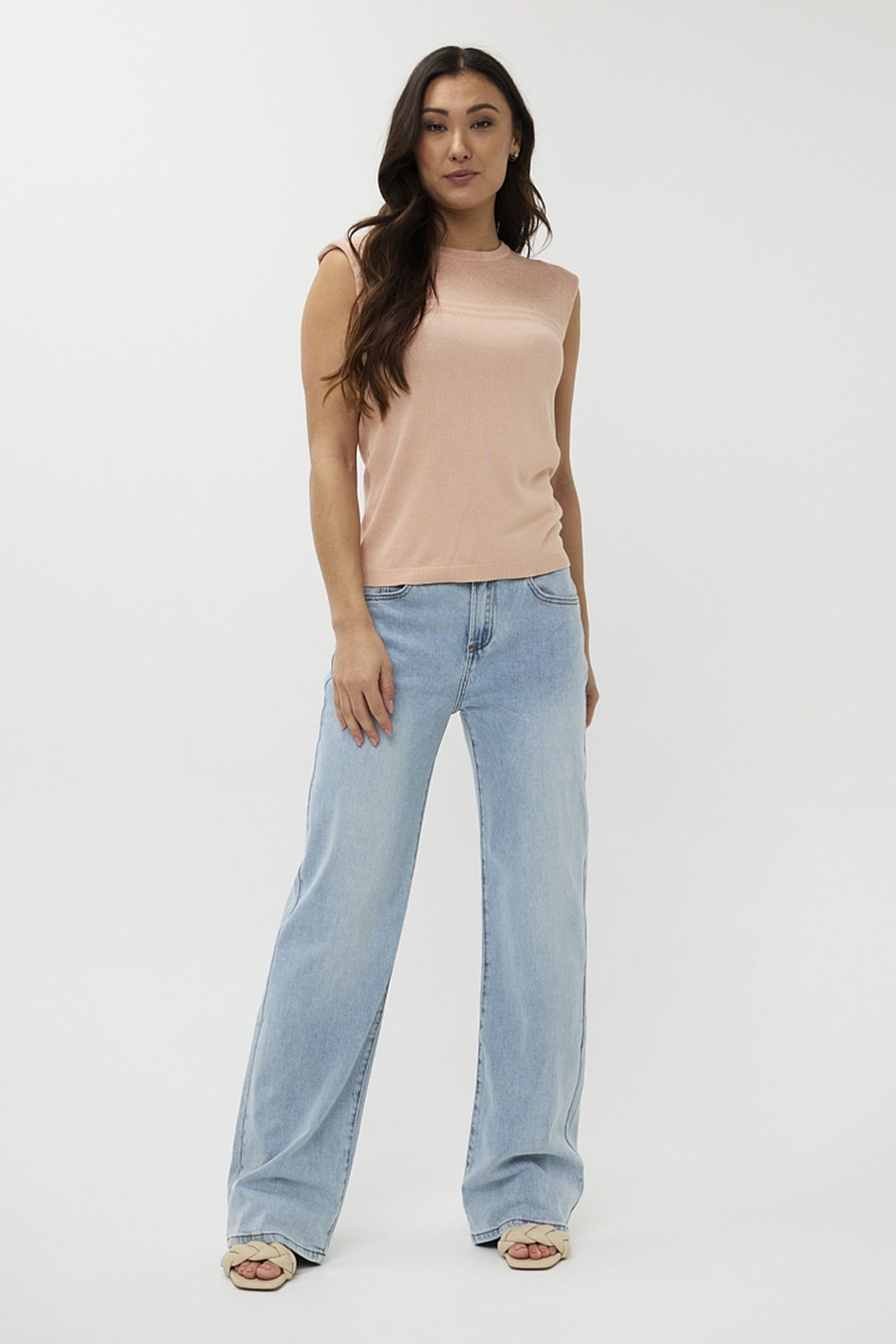 SWEATER SLV/LSS STRIPES LUREX LIGHT APRICOT 2