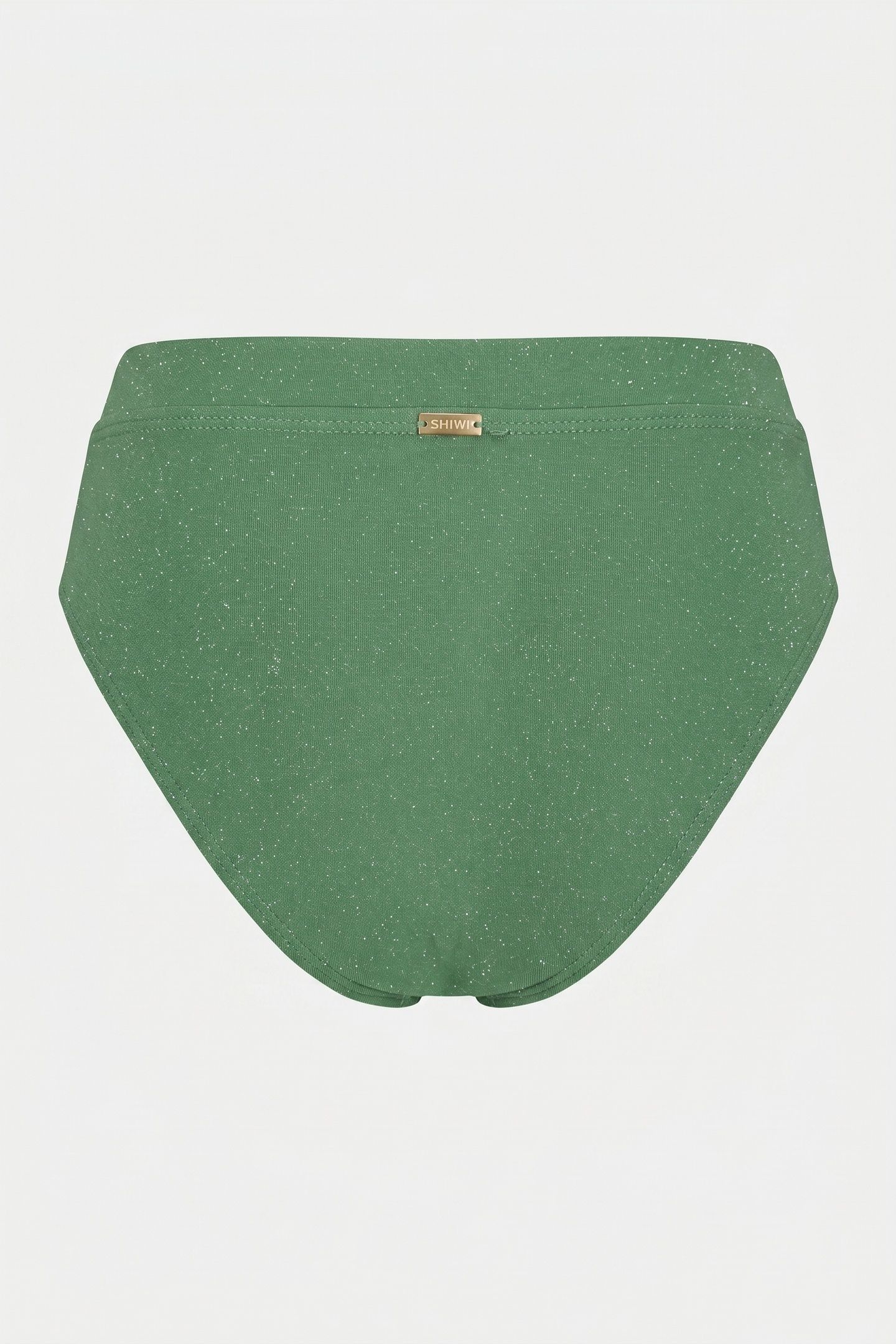 HIGH WAIST BIKINI BOTTOM SICILY GLITTER KELLY GREEN 3