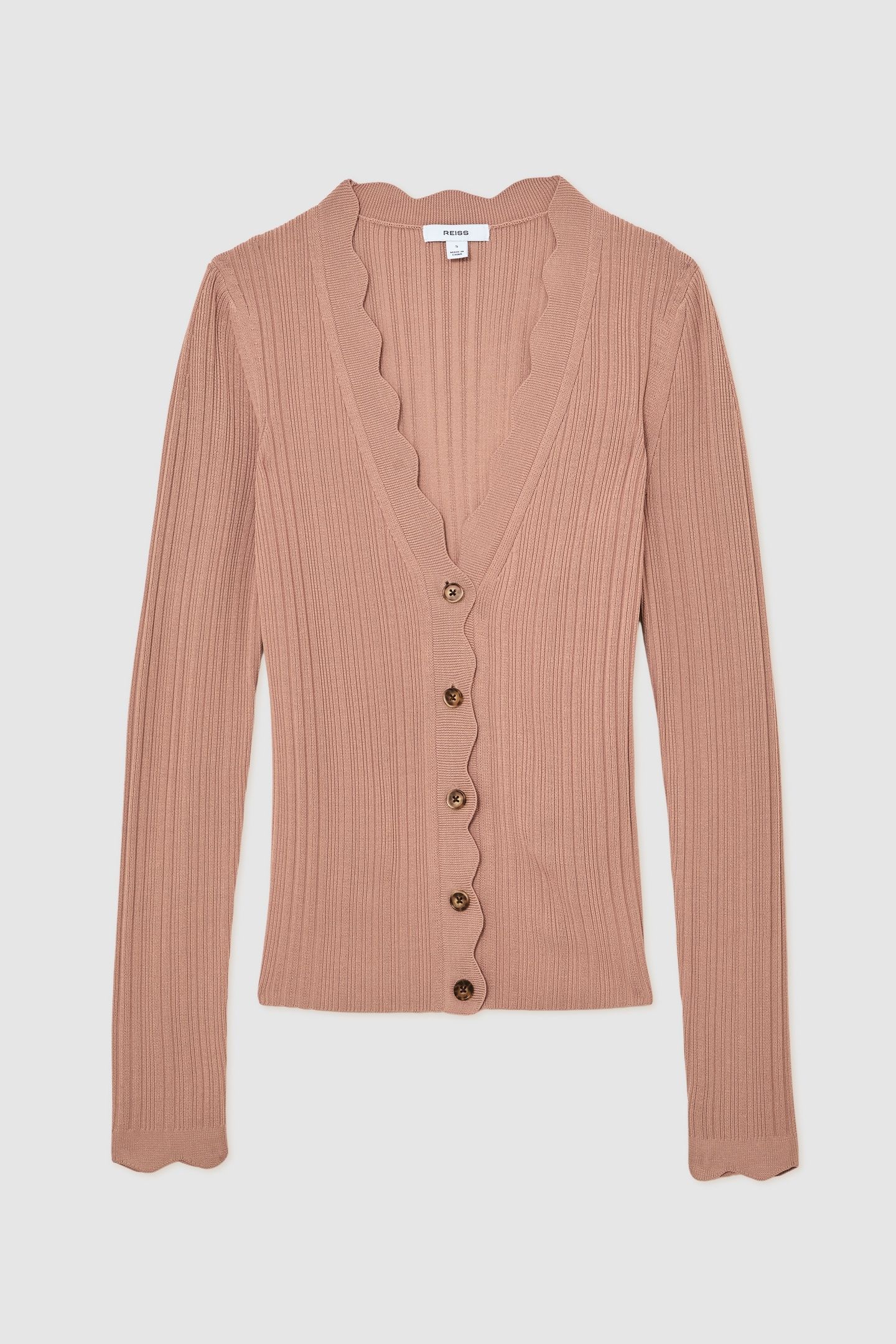 SCALLOP DETAIL CARDIGAN PINK 4