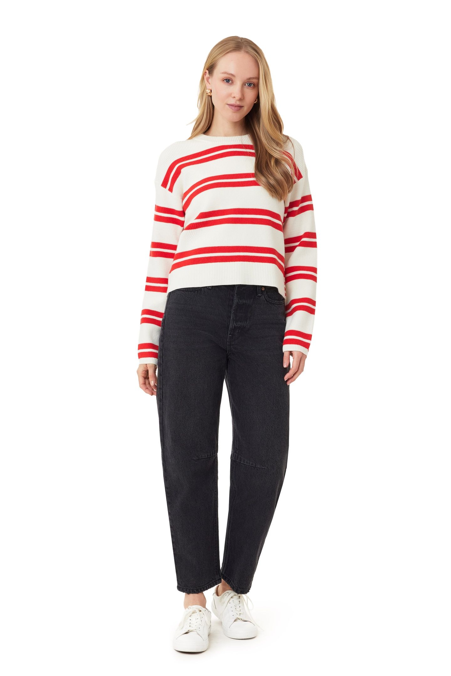 CREW NECK PULLOVER SUGAR SWIZZLE TWIN BAND STRIPE 2