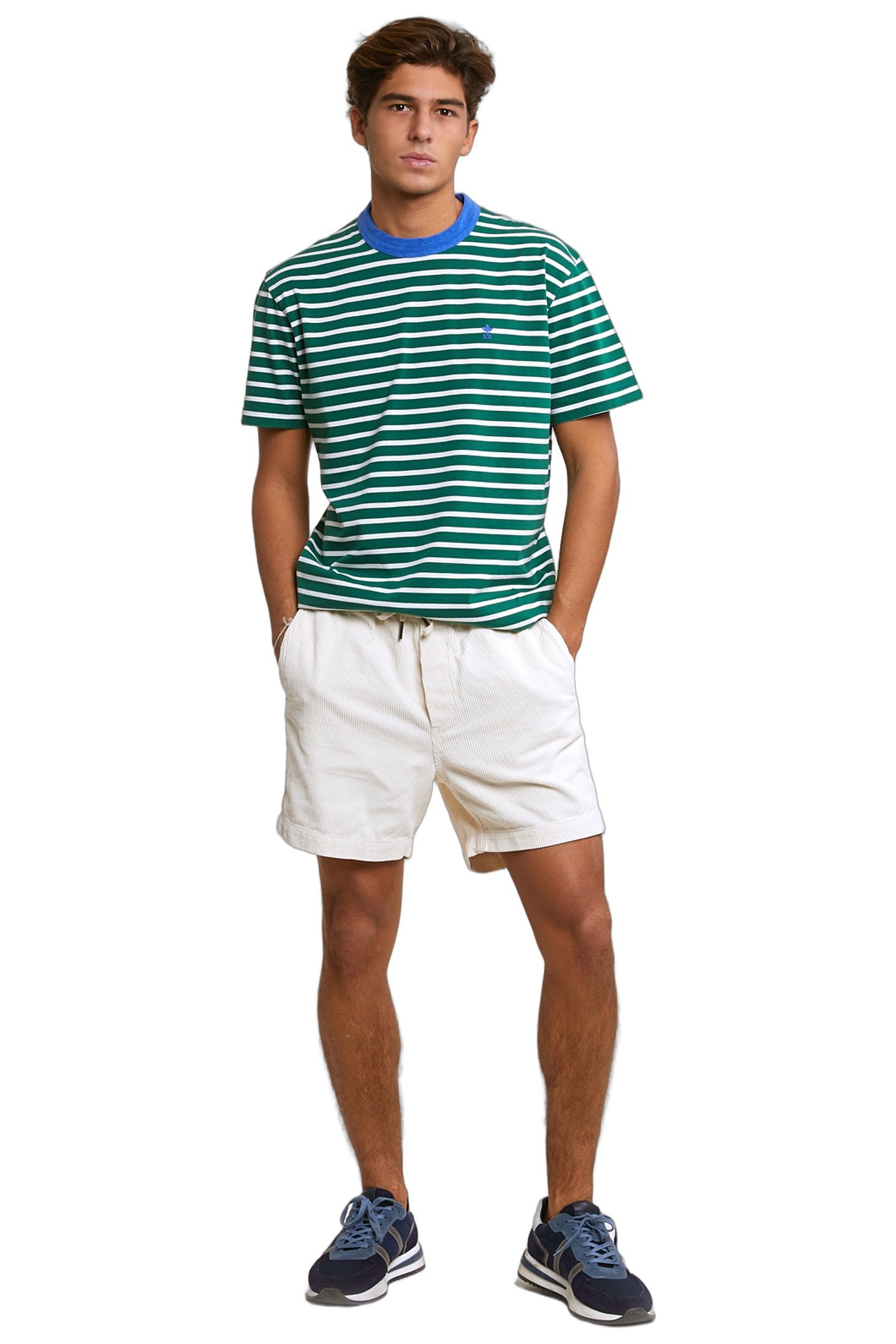 LOOSE FIT STRIPED T-SHIRT GREEN/WHITE 2