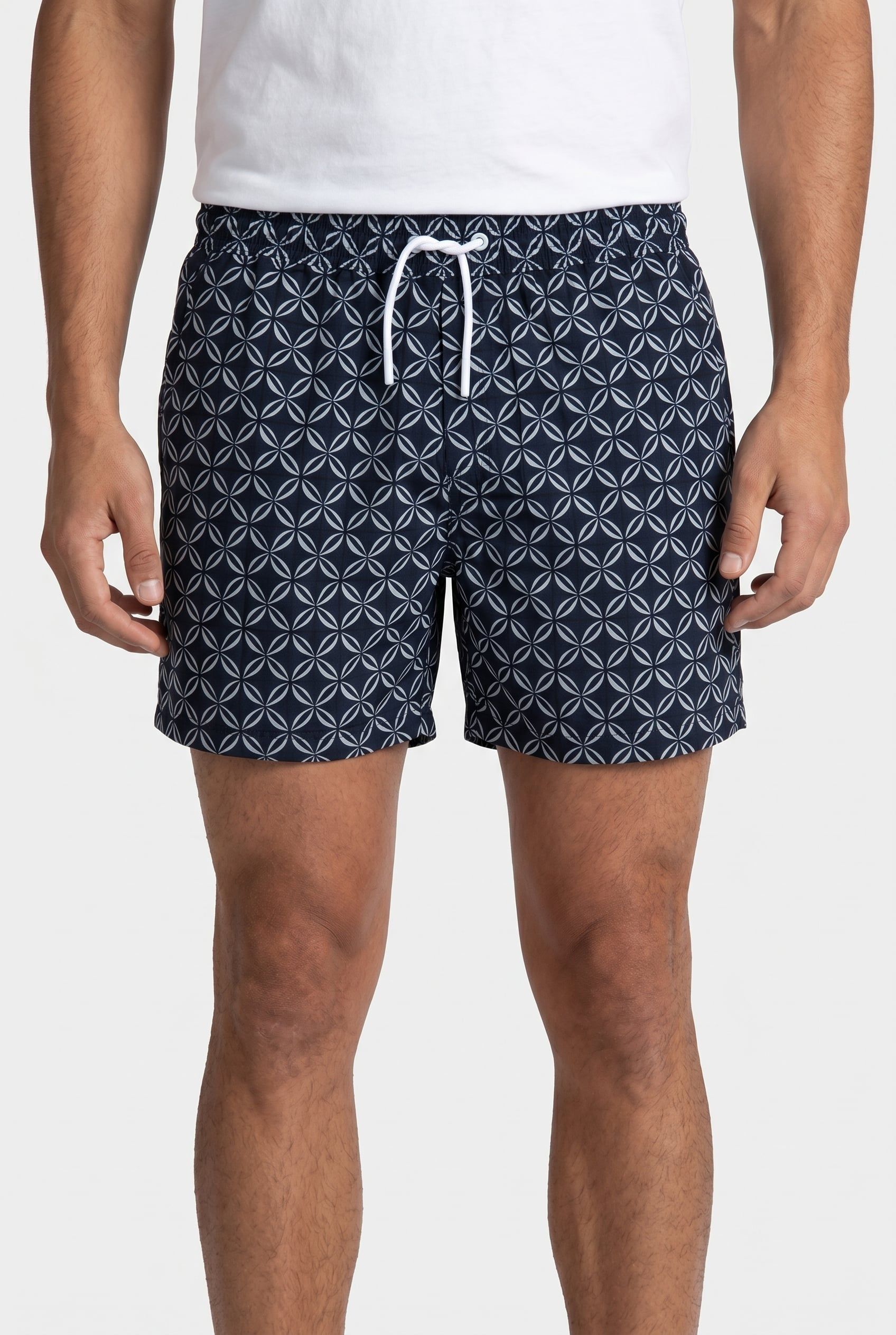 PRINTED SWIM SHORT NAVY 1