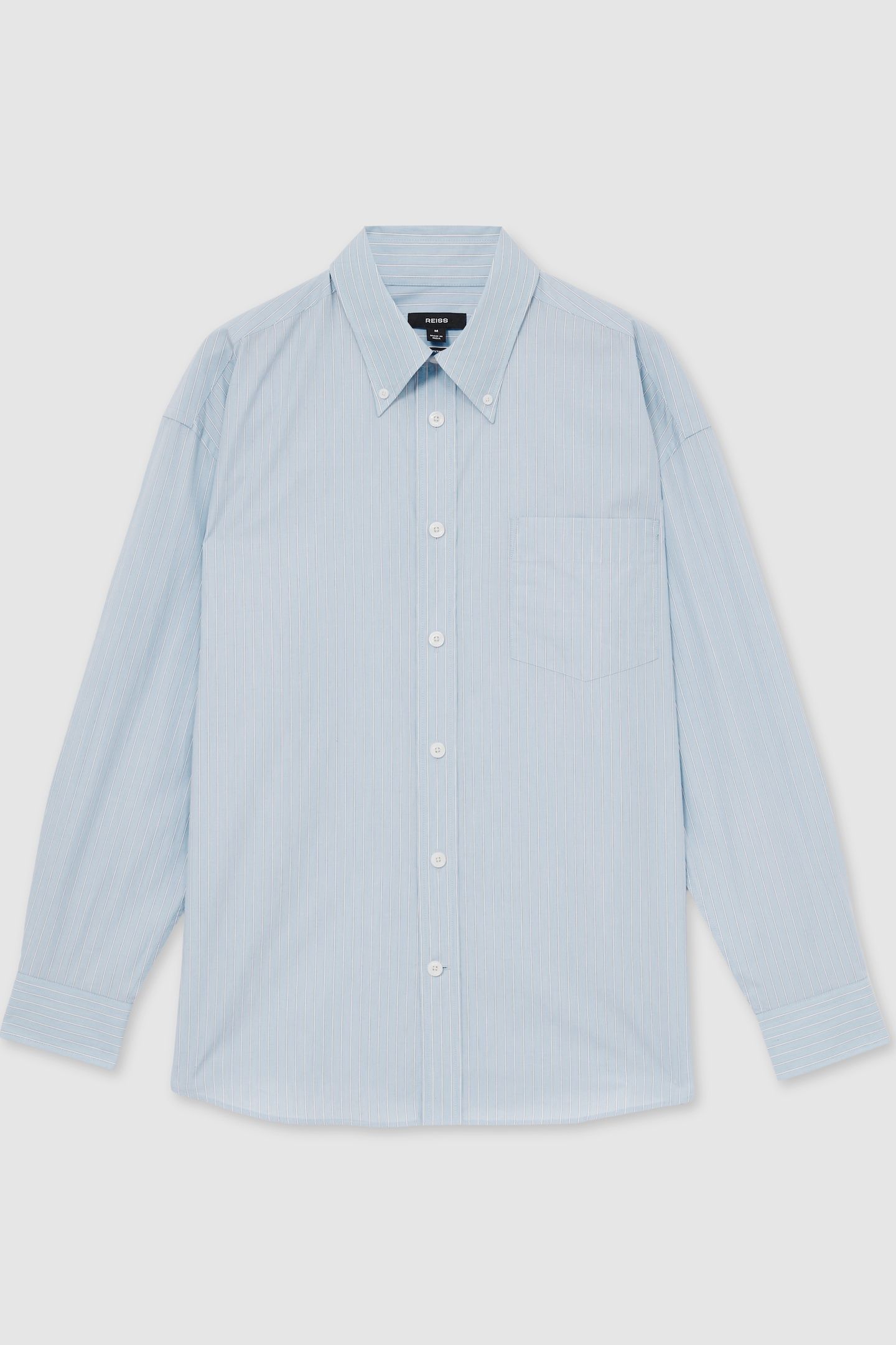 LS OVERSIZED STRIPE POPLIN SHIRT SOFT BLUE/WHITE 6