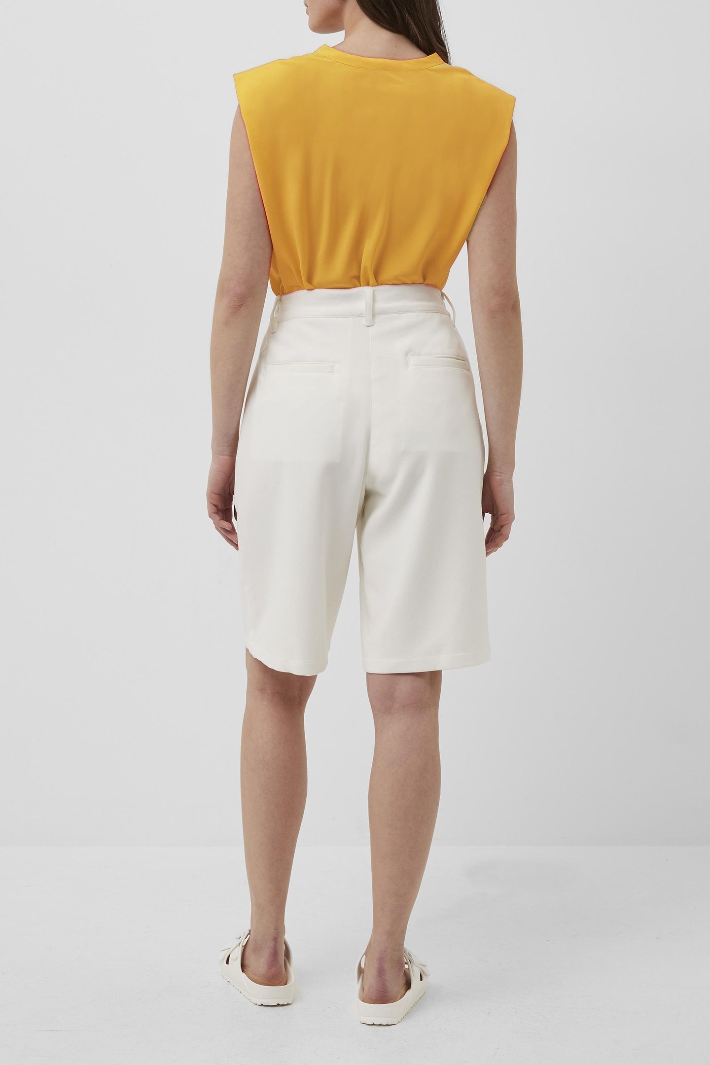 SHOULDER PAD CREPE TANK TOP BEESWAX ORANGE 2